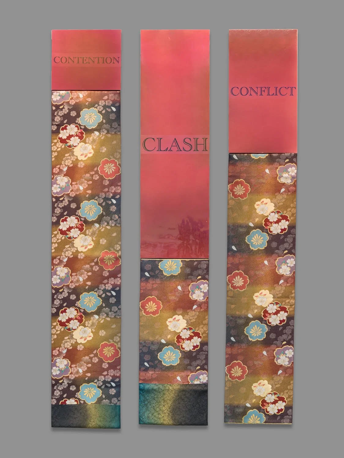   Neither Obi/CLASH , 2026 Porcelain, Glaze, Pearl PVD, Obi sash, Decal&nbsp; 70 x 42 x 1 inches 
