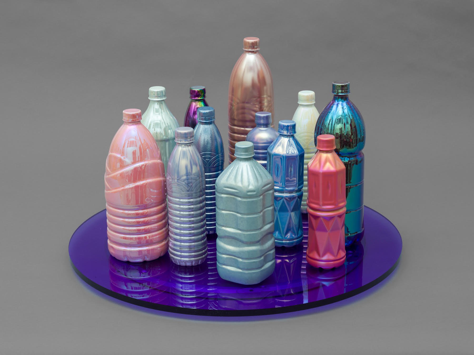   Chinese Still Life - Shenzhen , 2026 Porcelain, Glaze, Pearl PVD, Lazy Susan&nbsp; 12 × 20 × 20 inches 