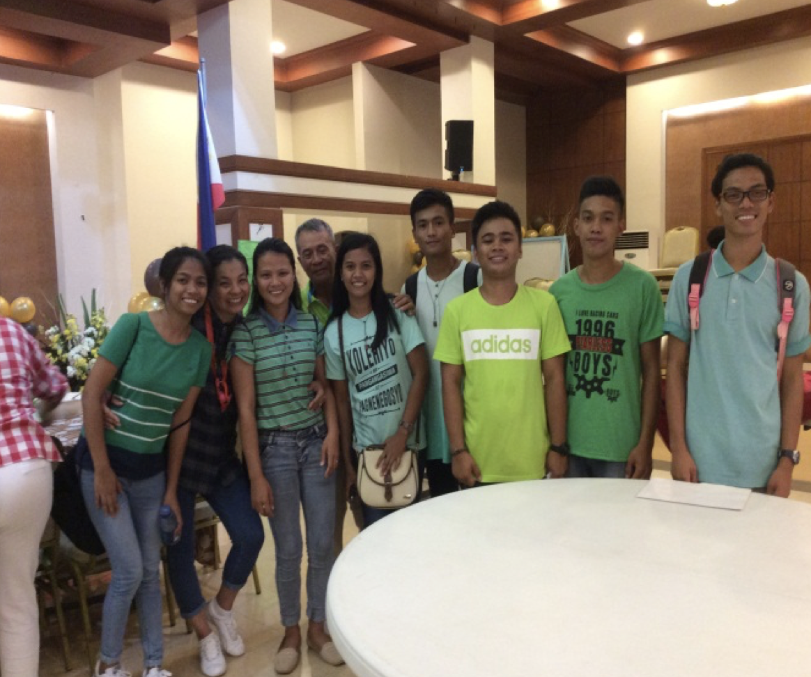 A picture with fellow Anawim sponsored child at the Basilica Hall after the big gathering, March 27, 2017 (far right)