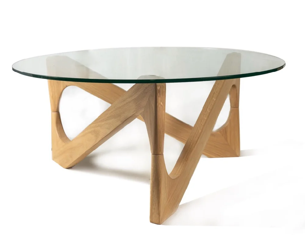 Robyn Wood, Wave Coffee table, 2019, American Oak, glass photo: Nick Clayton