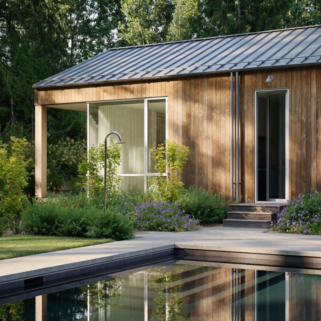 Here, at the Interurban Residence sensitive siting preserves the native Pacific Northwest forest.  Set in a shady second growth forest, the landscape echoes the modern home&rsquo;s aesthetic.  Native plants restore disturbed areas and a few perennial