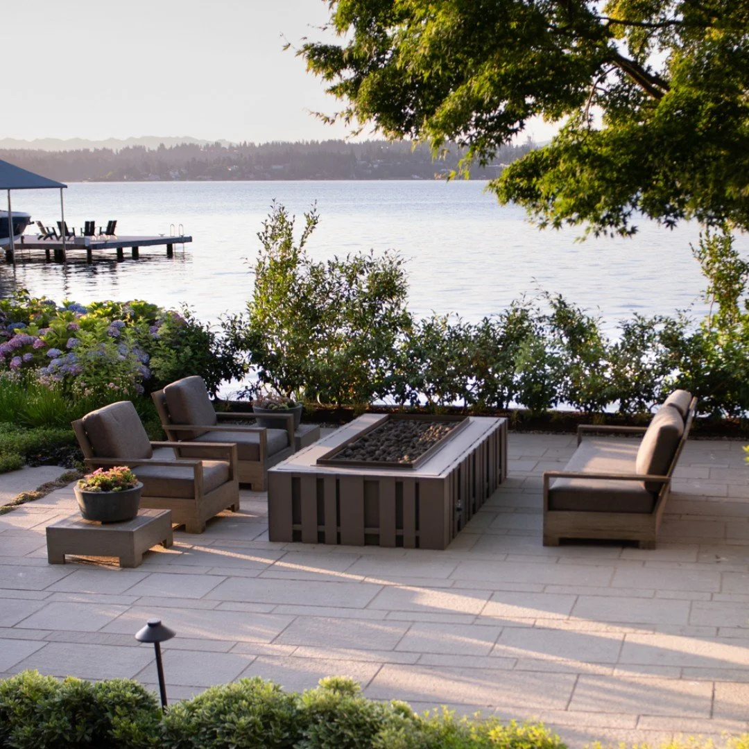 The fire feature at Shore Blocks extends the outdoor season at our Shore Blocks project.