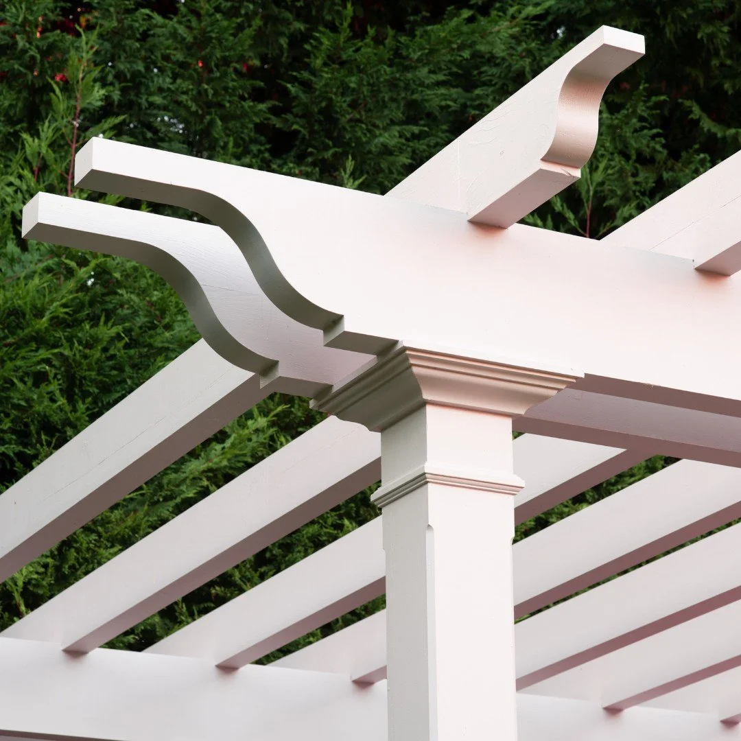 A study in proportion, shadow, and craft&mdash;this garden arbor frames space while quietly shaping the experience beneath it. 

Built by @wygalbuilders

#LandMorphology
#GardenDetail
#ArborDesign
#LandscapeArchitecture
#GardenArchitecture
#Materiali