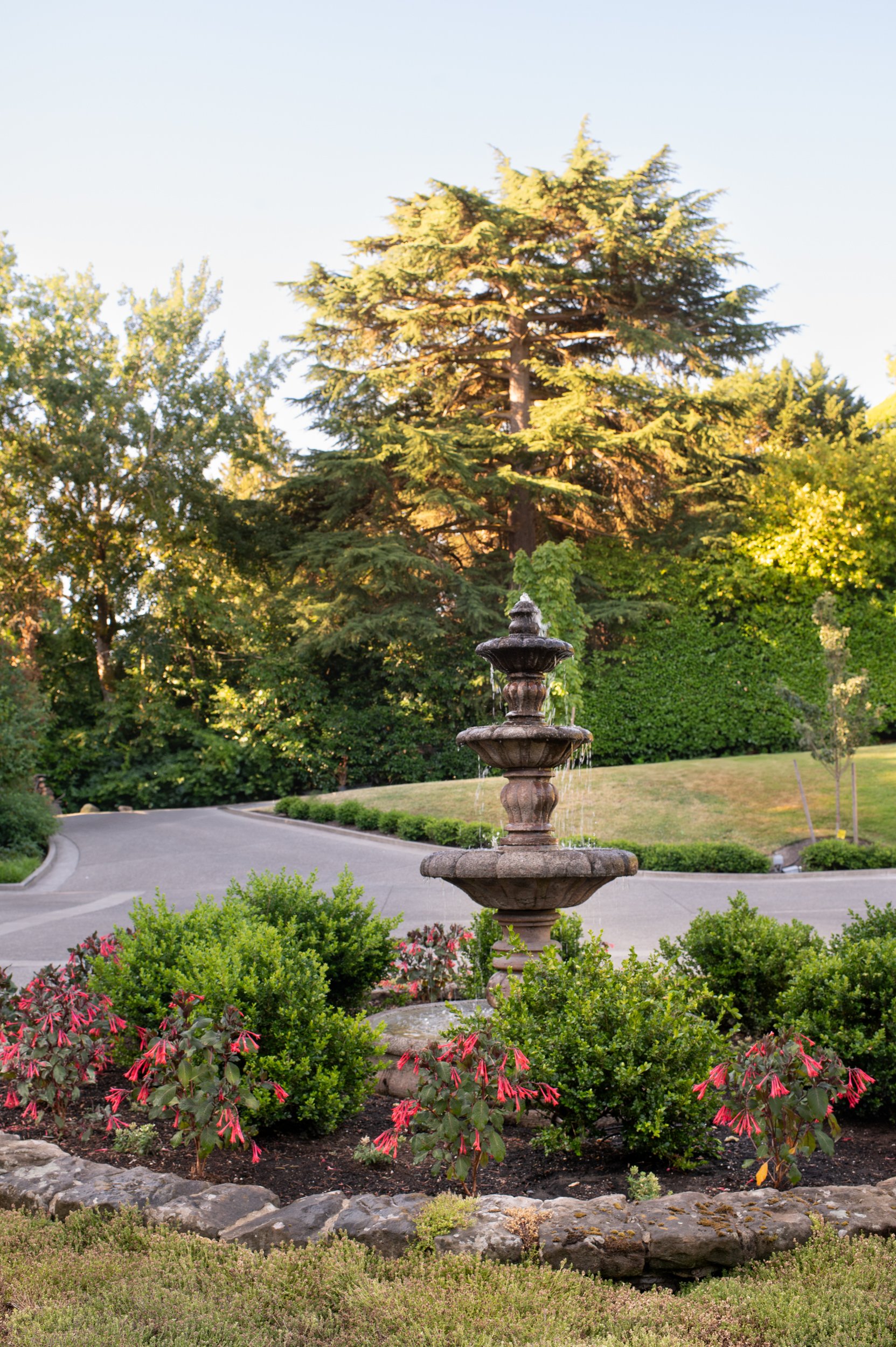 Fountain at entry drive