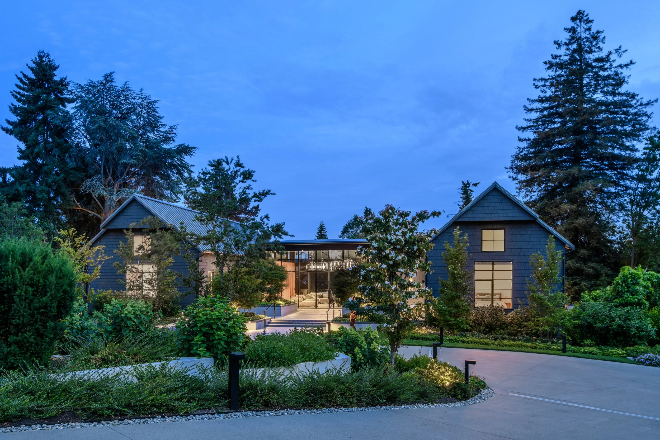 Night view of Garage Pavilion