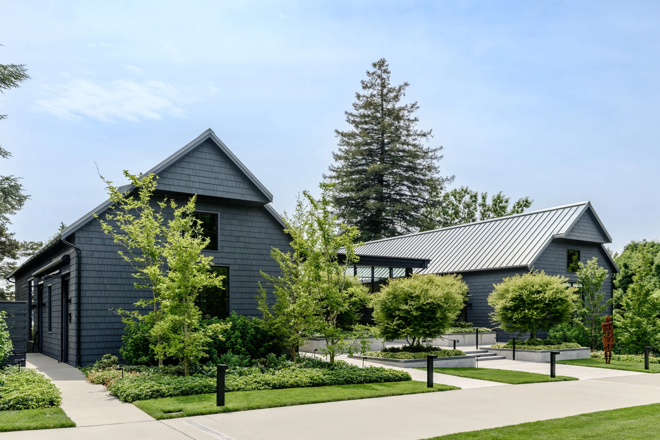 The front of the Garage Pavilion structure