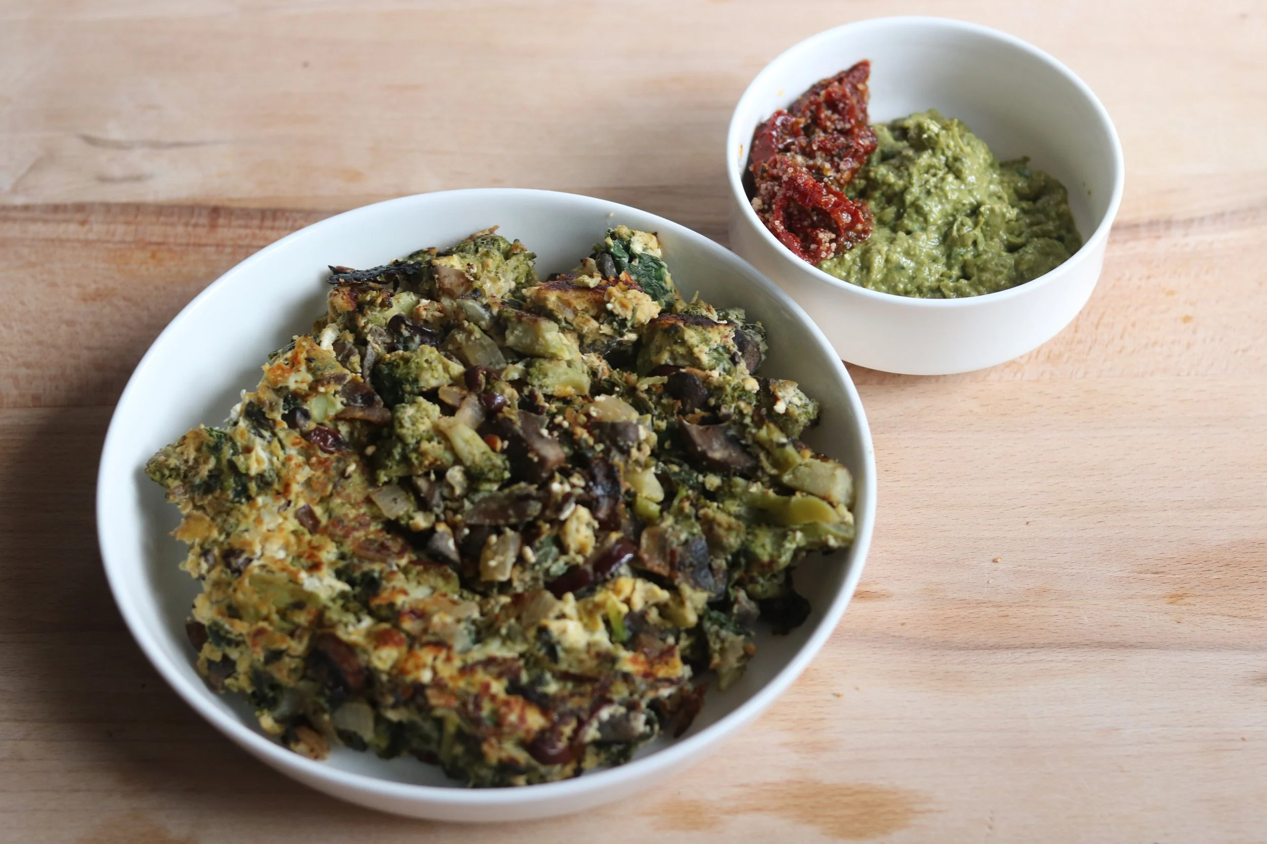 Pesto Breakfast Egg Scramble