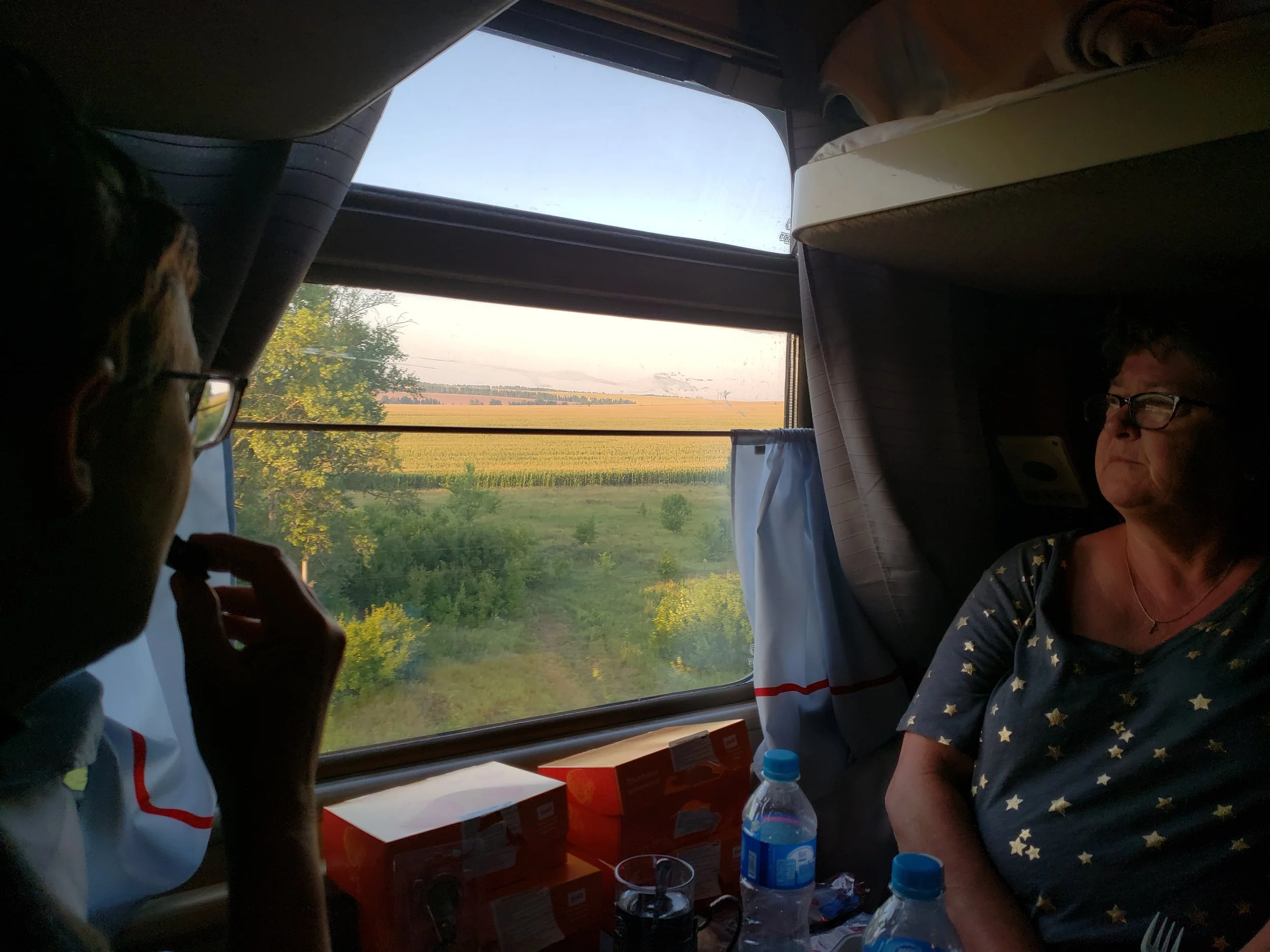 Cynthia and Becca enjoying the view from the train.