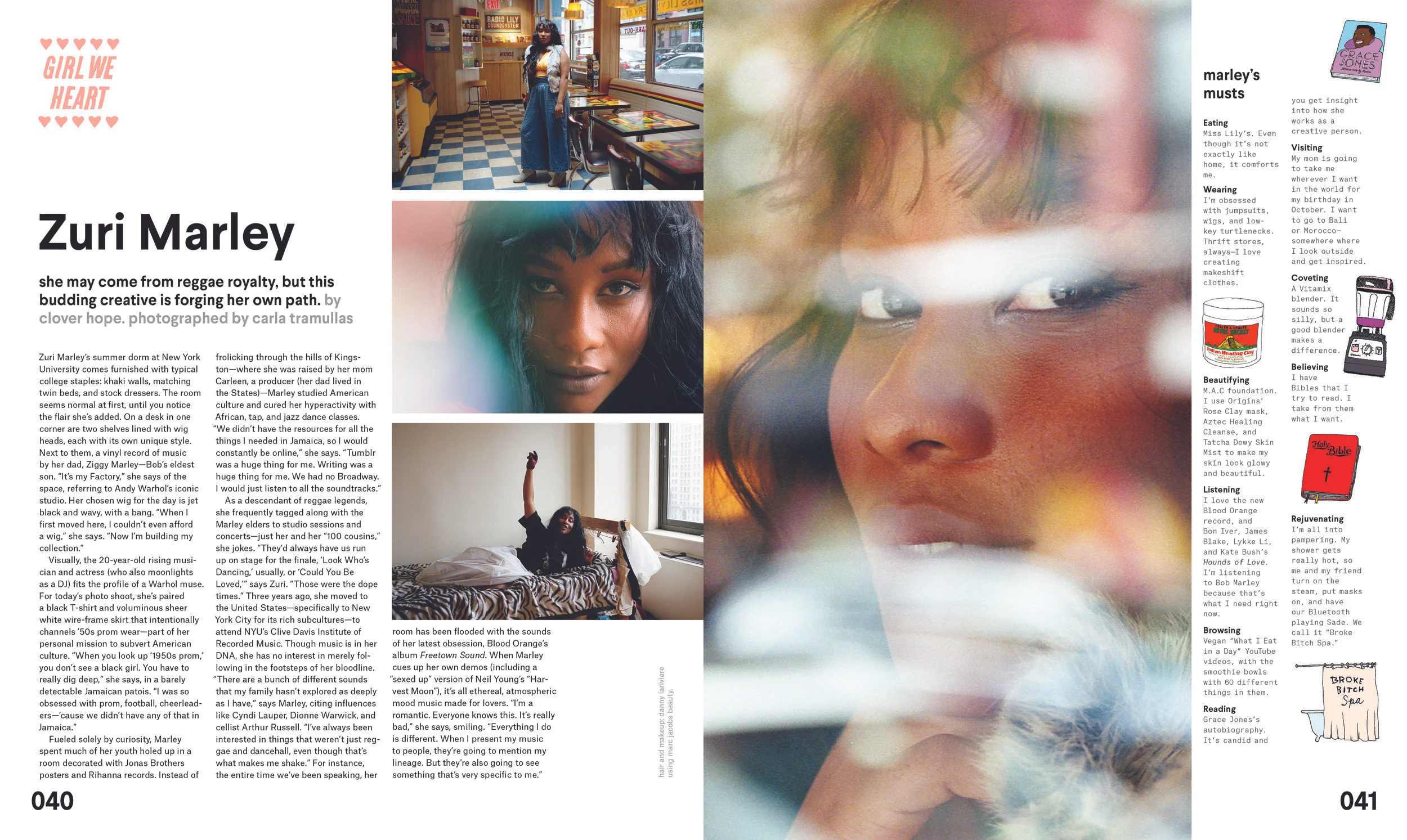 Zuri Marley ( NYLON , September 2016. Written by Clover Hope. Photographed by Carla Tramullas.)