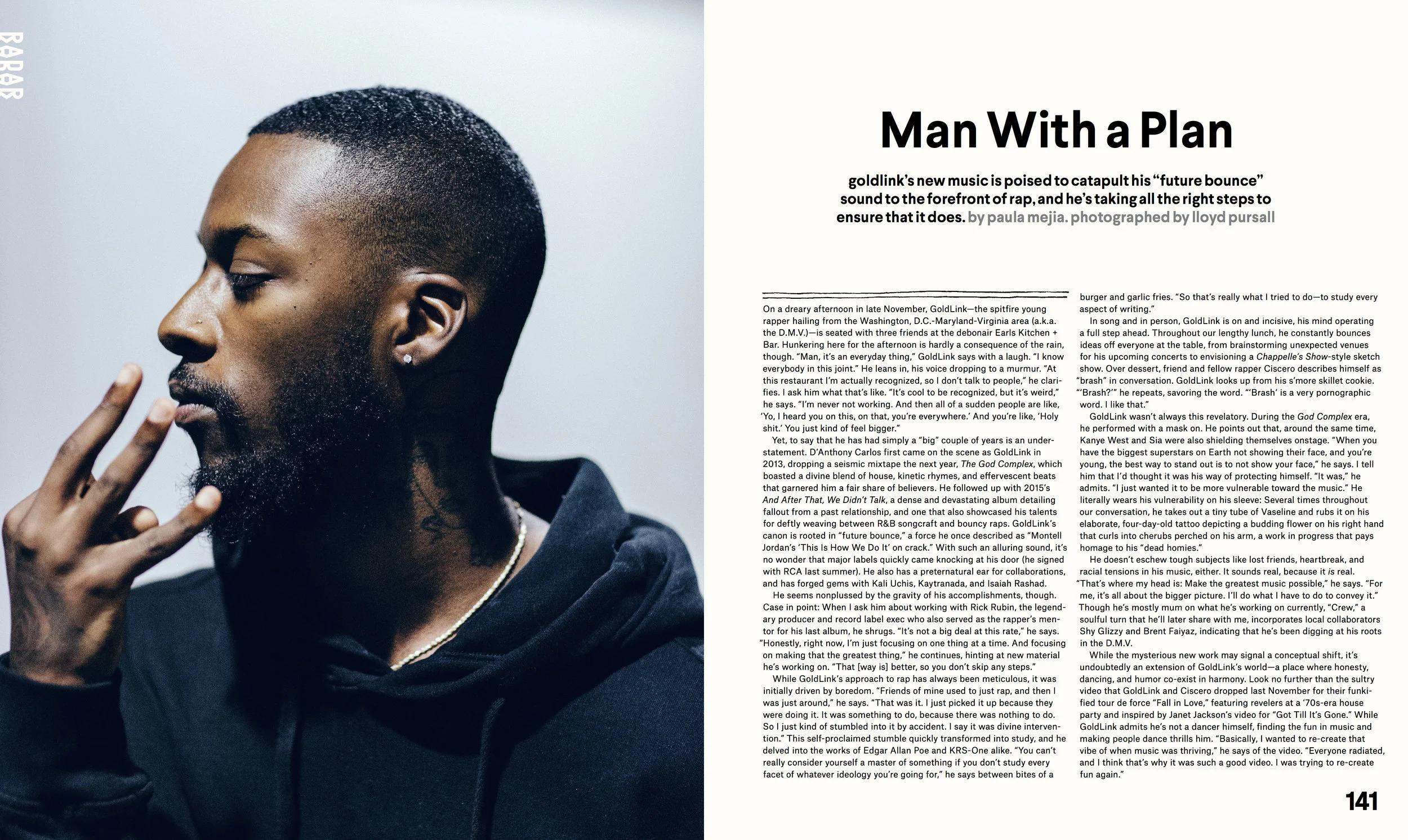 GoldLink ( NYLON , February 2017. Written by Paula Mejia. Photographed by Lloyd Pursall.)