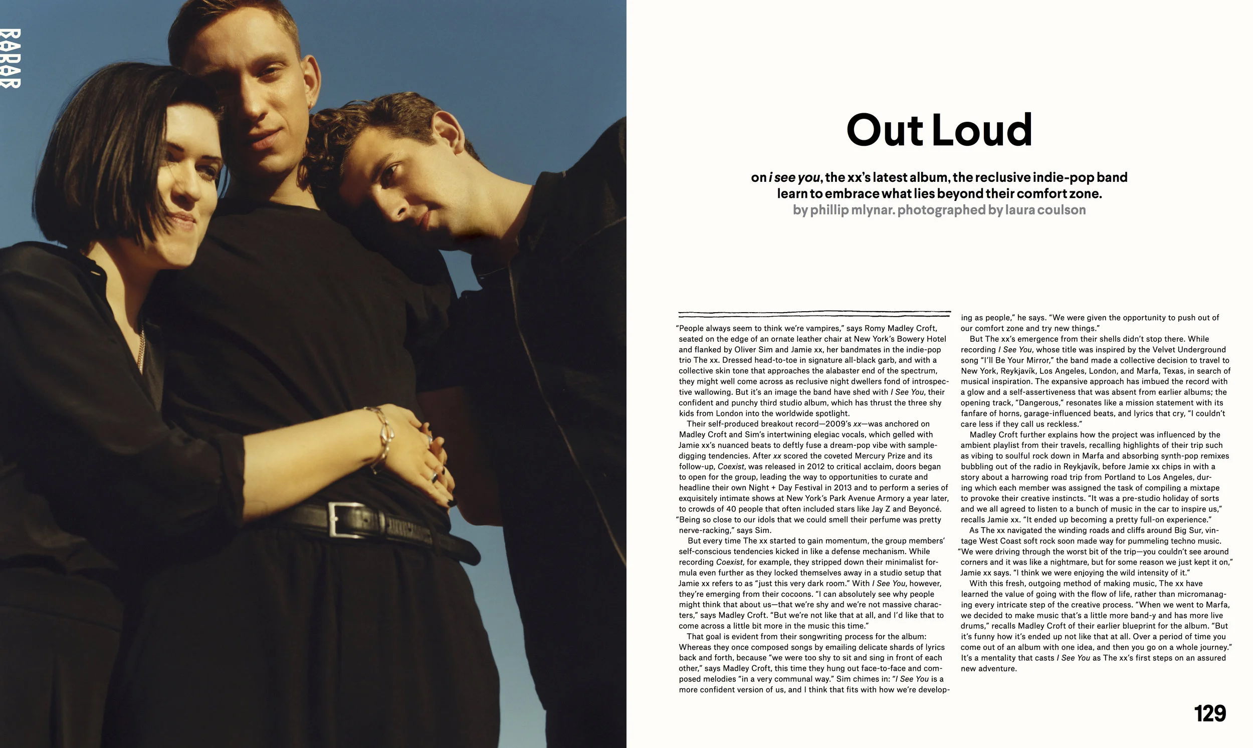 The xx ( NYLON , March 2017. Written by Phillip Mlynar. Photographed by Laura Colson.)