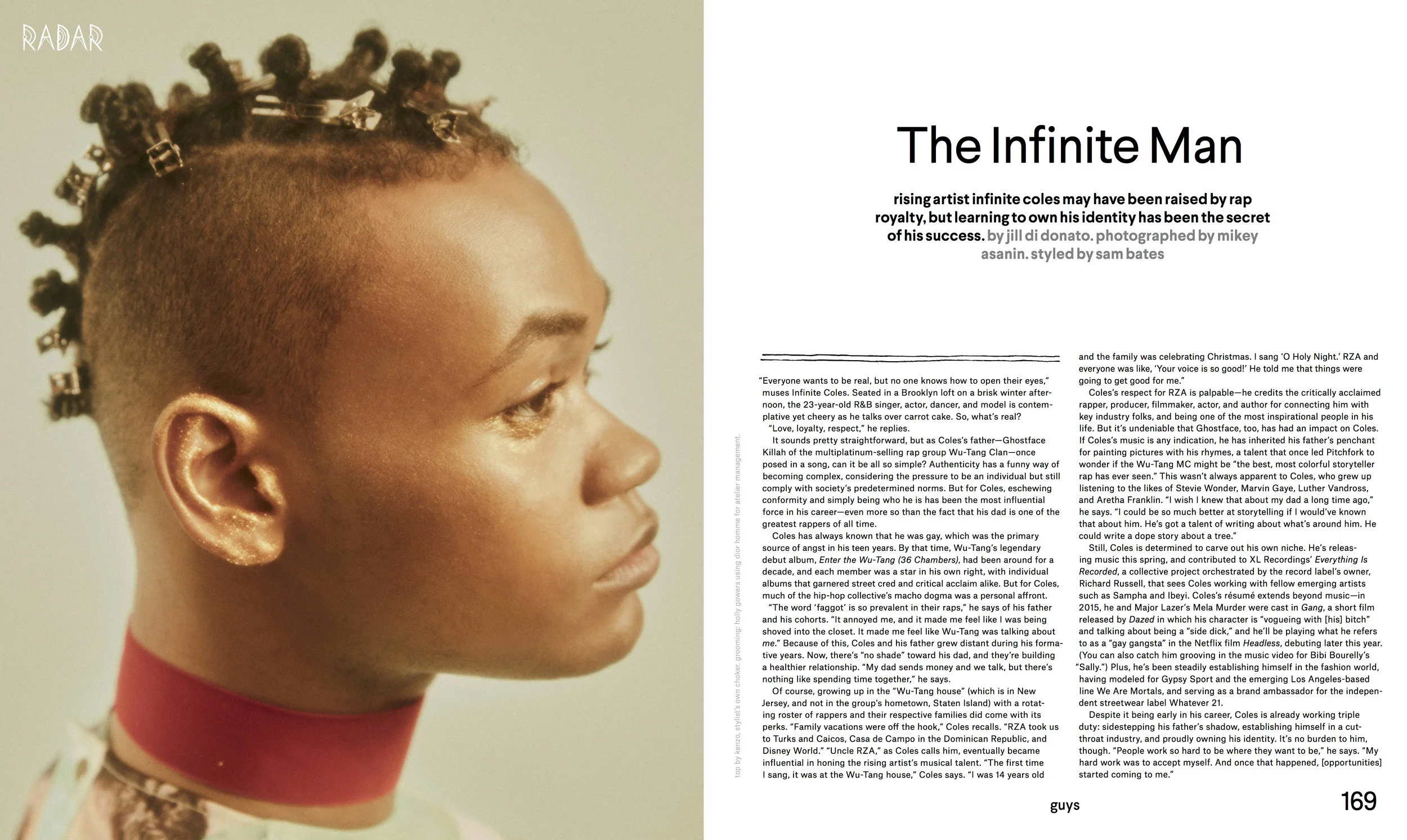 Infinite Coles ( NYLON Guys , March 2017. Written by Jill Di Donato. Photographed by Mikey Asanin. Styled by Sam Bates.)