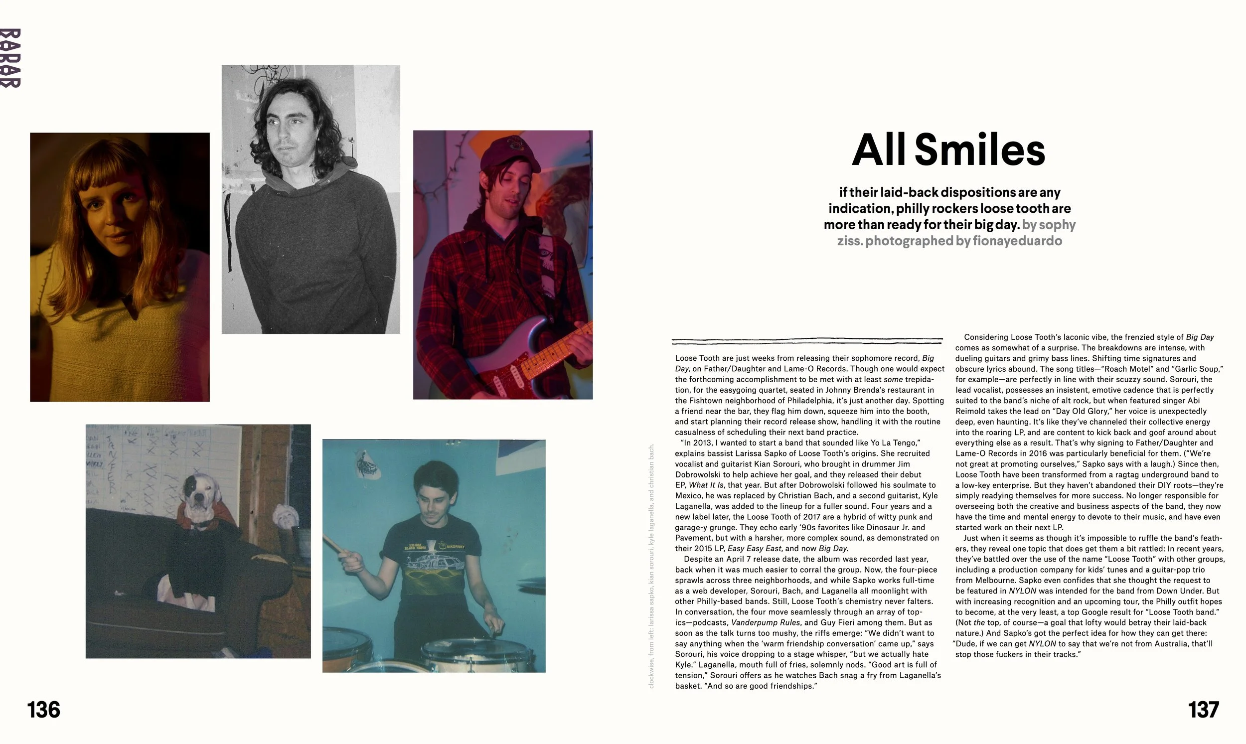 Loose Tooth ( NYLON , April 2017. Written by Sophy Ziss. Photographed by Fionayeduardo.)