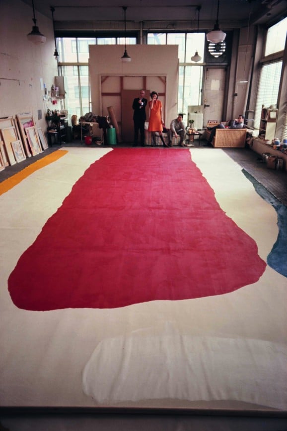Helen Frankenthaler with Alexander Liberman, in her studio, New York City, 1967 , Photo by Dan Budnick