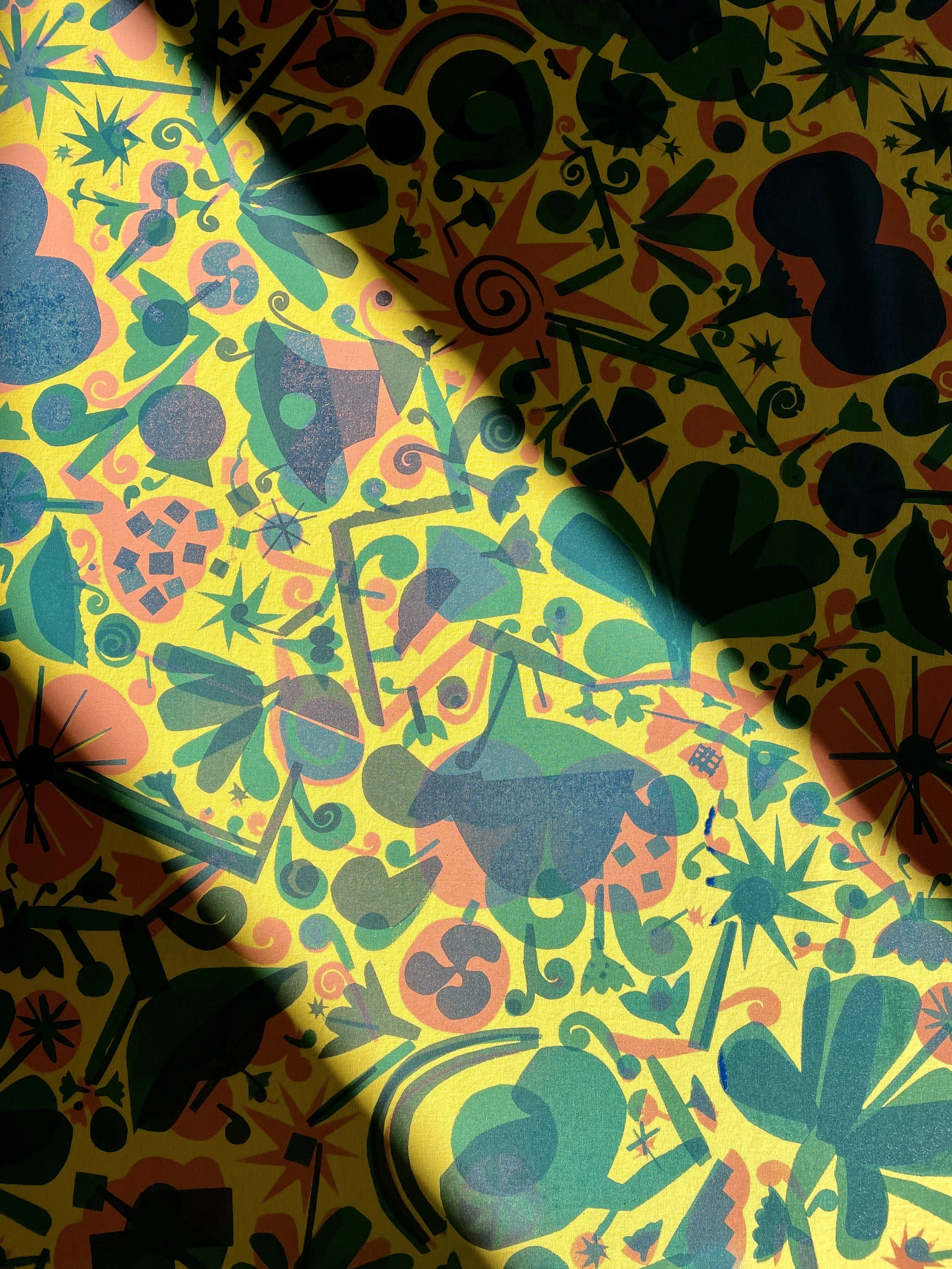   Broken Sticks   on yellow. 