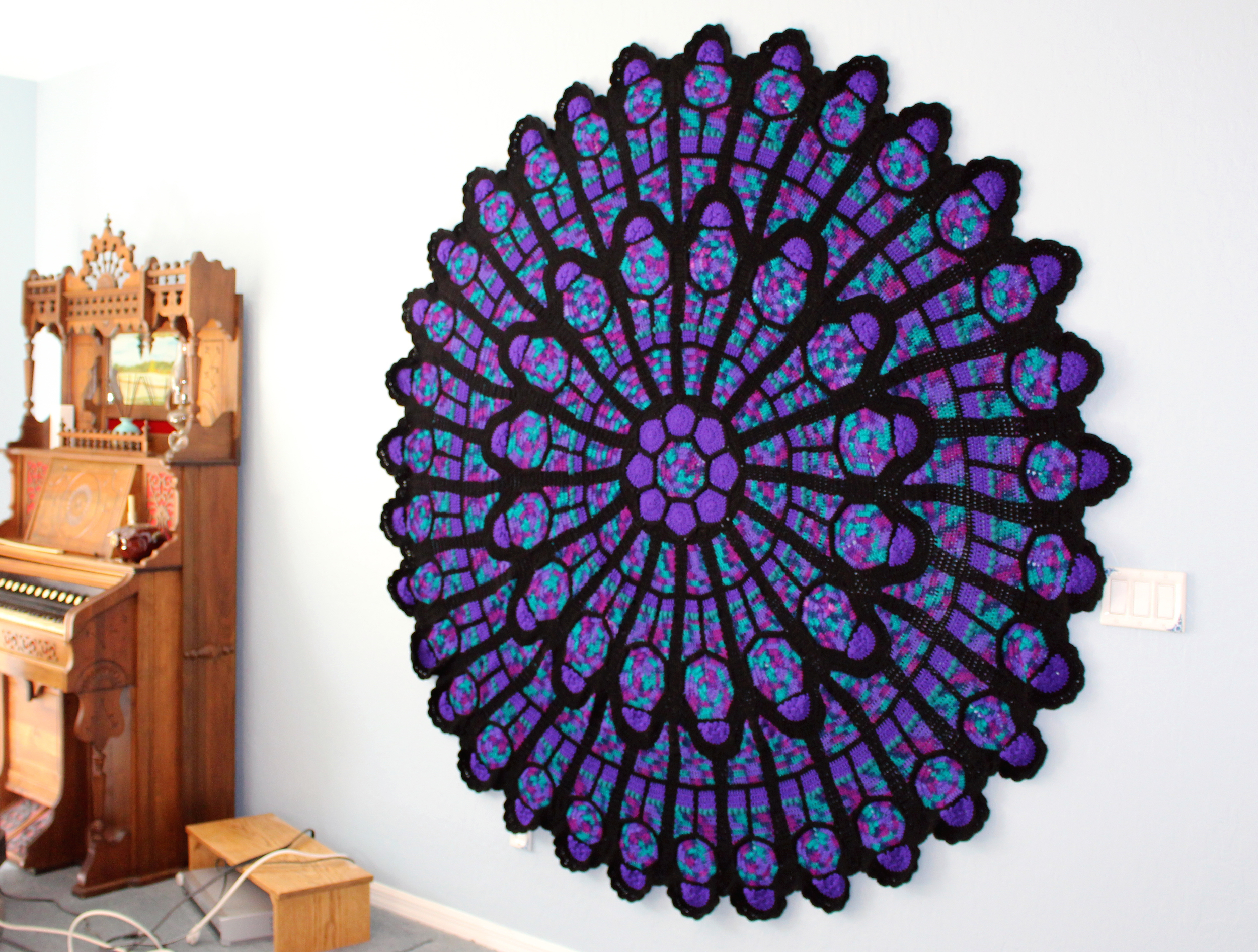 Cathedral Window Rose Afghan