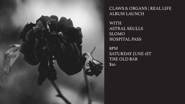 Check out the 4 piece Astral Skulls extravaganza this Saturday night in support of the wonderful Claws &amp; Organs - it's their final show and album launch party.

We're also super excited to play with Hospital Pass and SLOMO! All at The Old Bar for