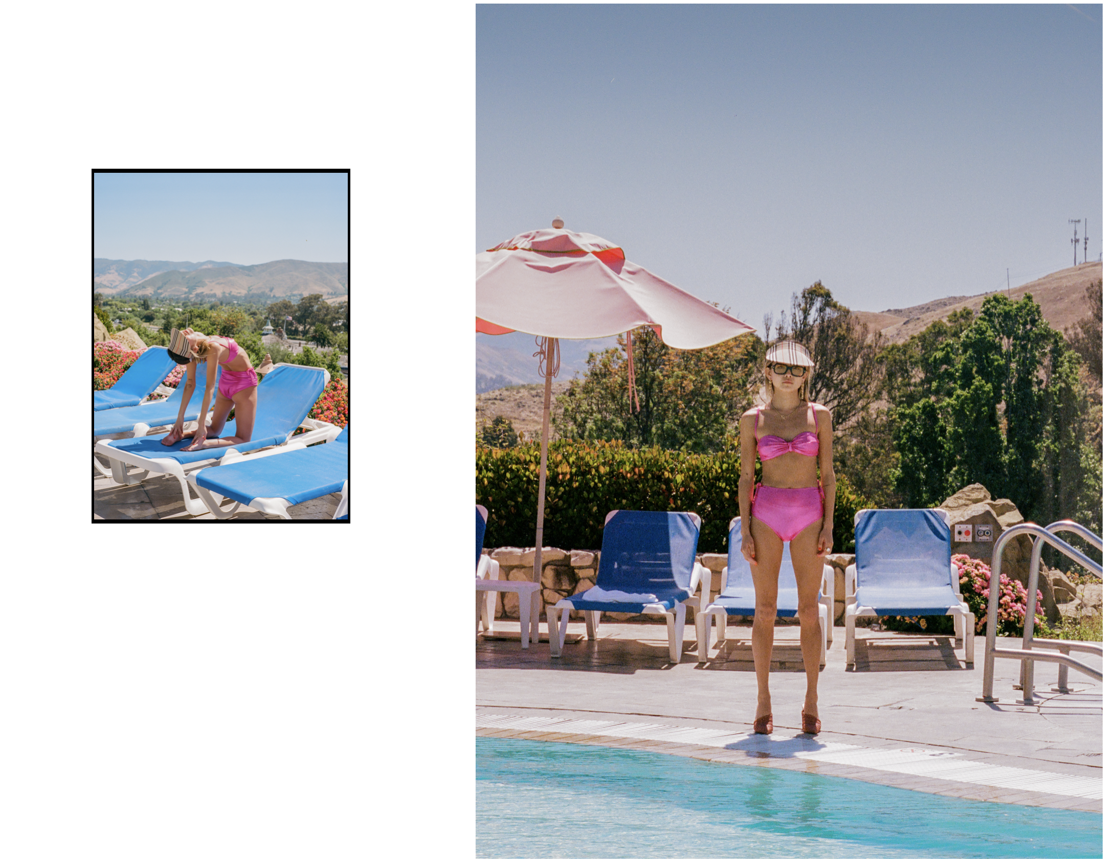 Leslie Amon swimwear, Burberry Hat, Cult Gaia shoes