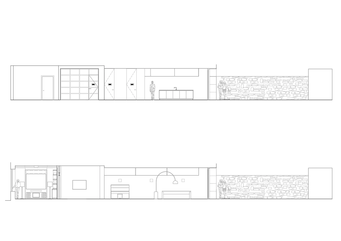 The GLASSHOUSE : Cross section sketches