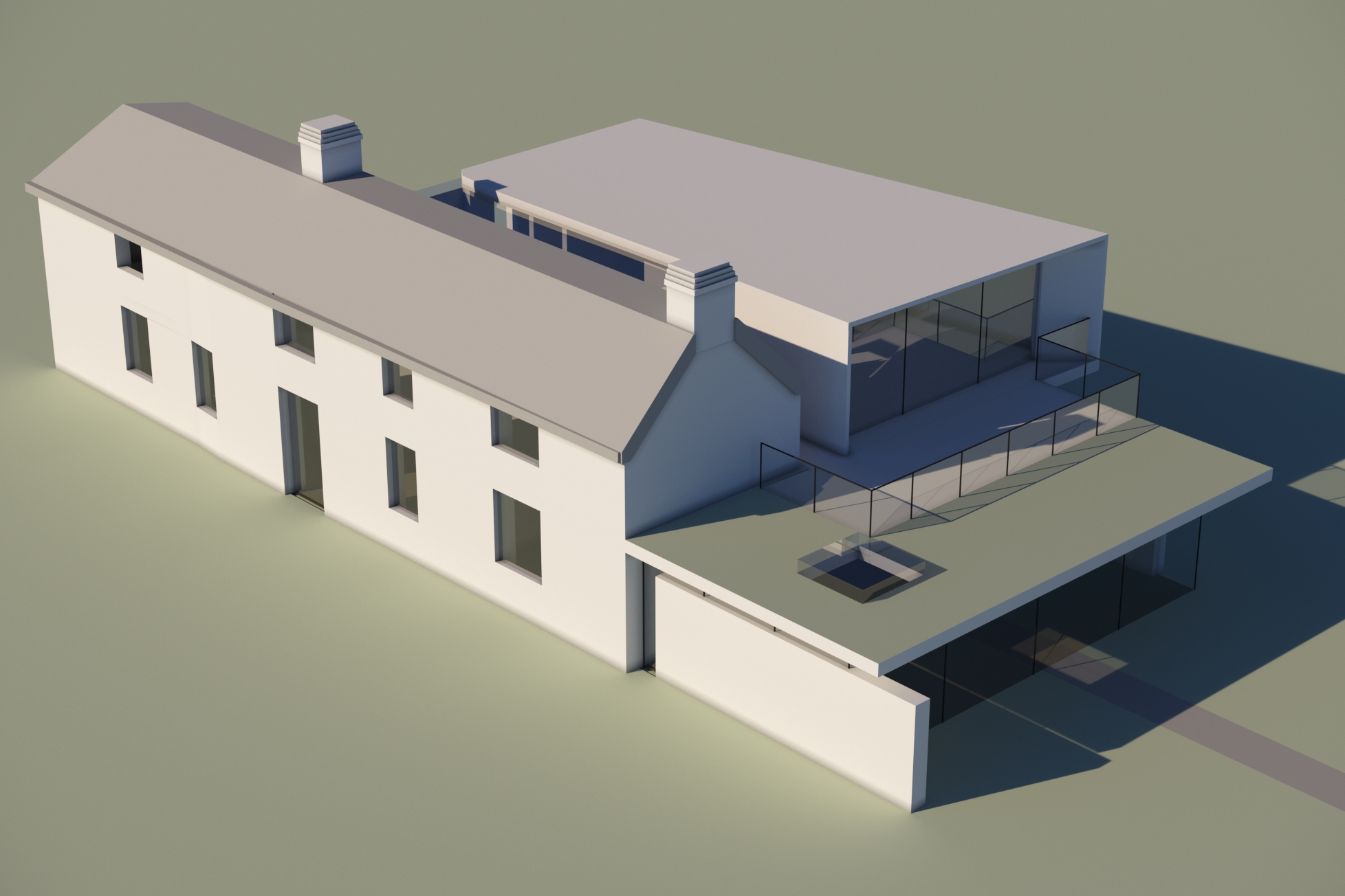  CAD render of the STONEfold house extension project 