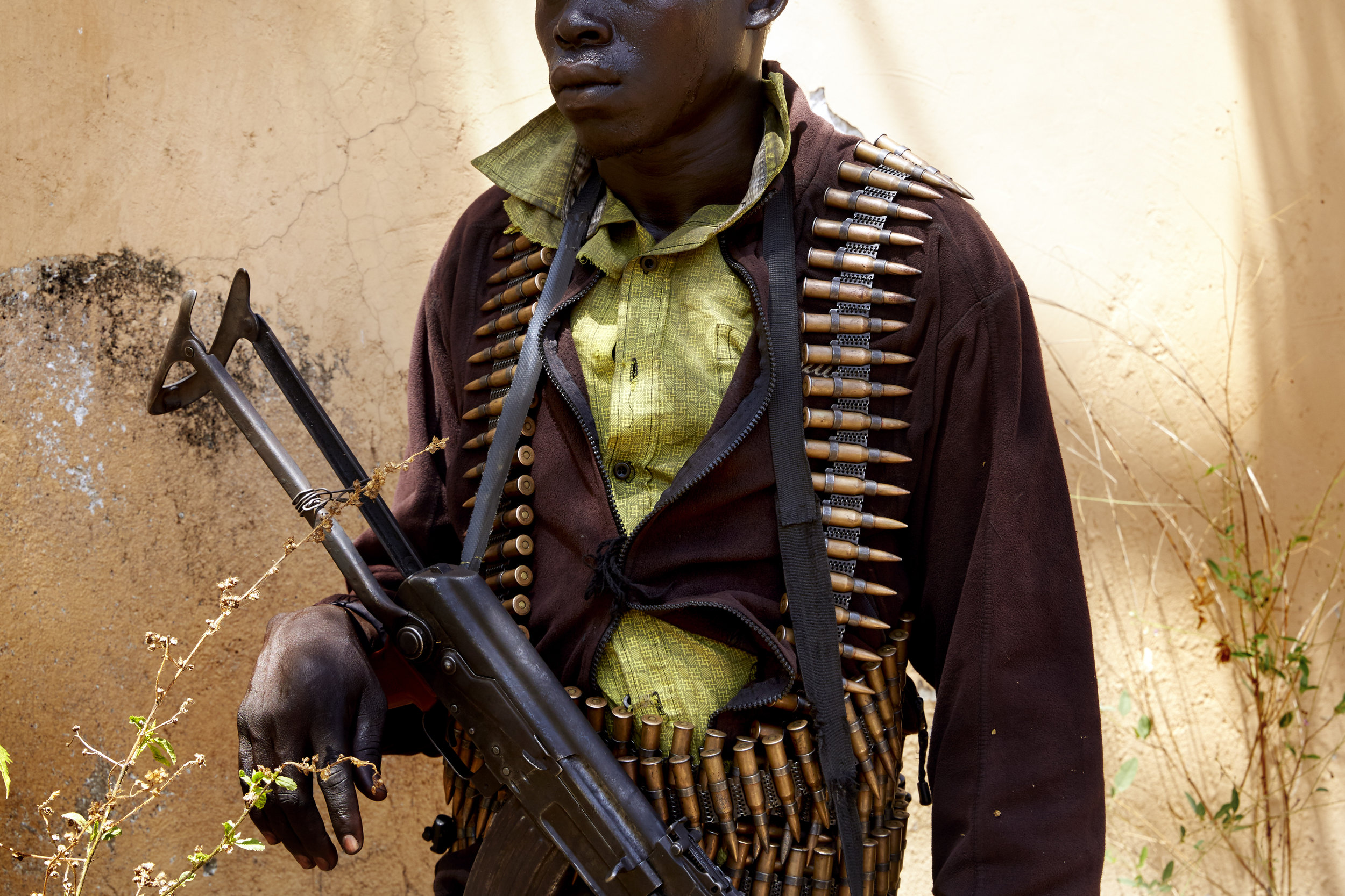 A Sudan People's Liberation Army In Opposition (SPLA-IO) soldier near Nimule, South Sudan