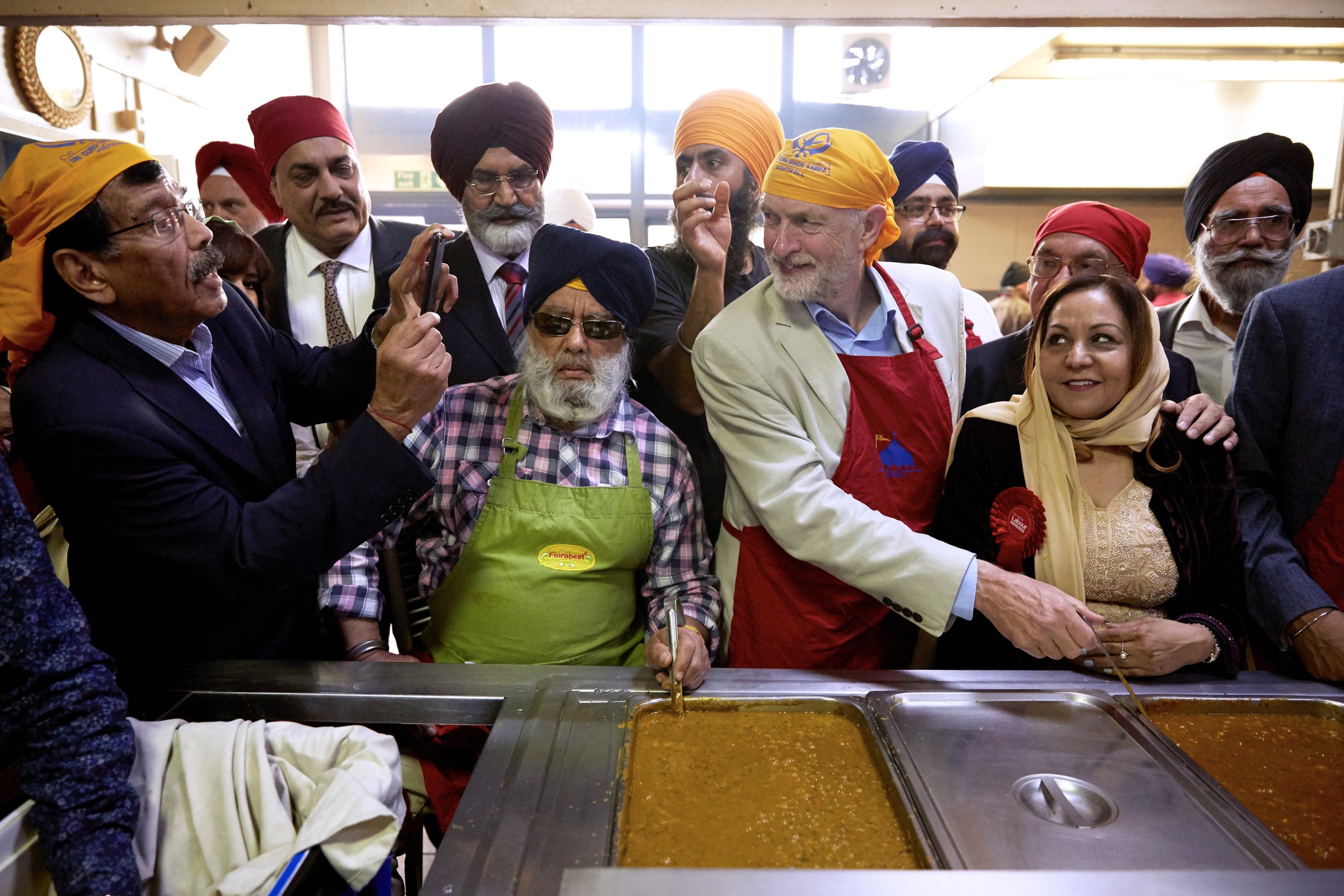  Jeremy Corbyn at Gurdwara Sri Guru Singh Sabha, Southall - Getty Images 