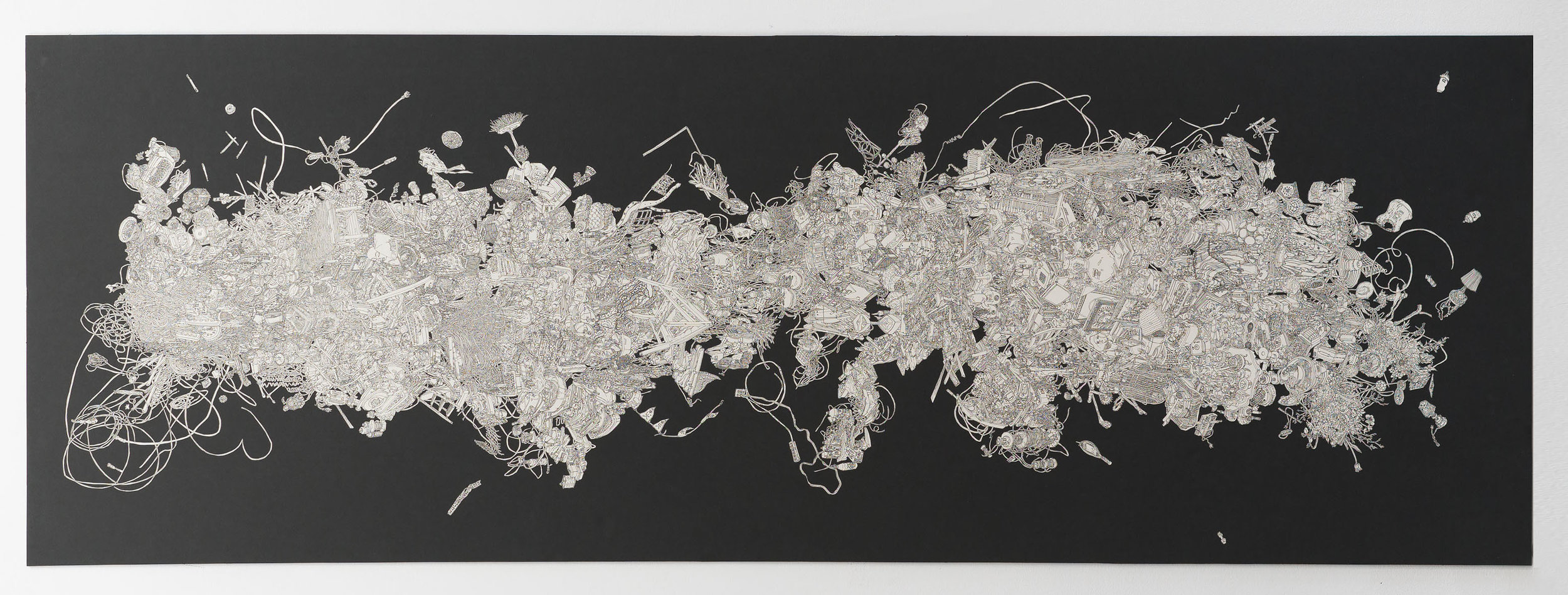 StillLifewithTypewriter_60''x21''_Ped drawing collage on Paper_2019 copy.jpg