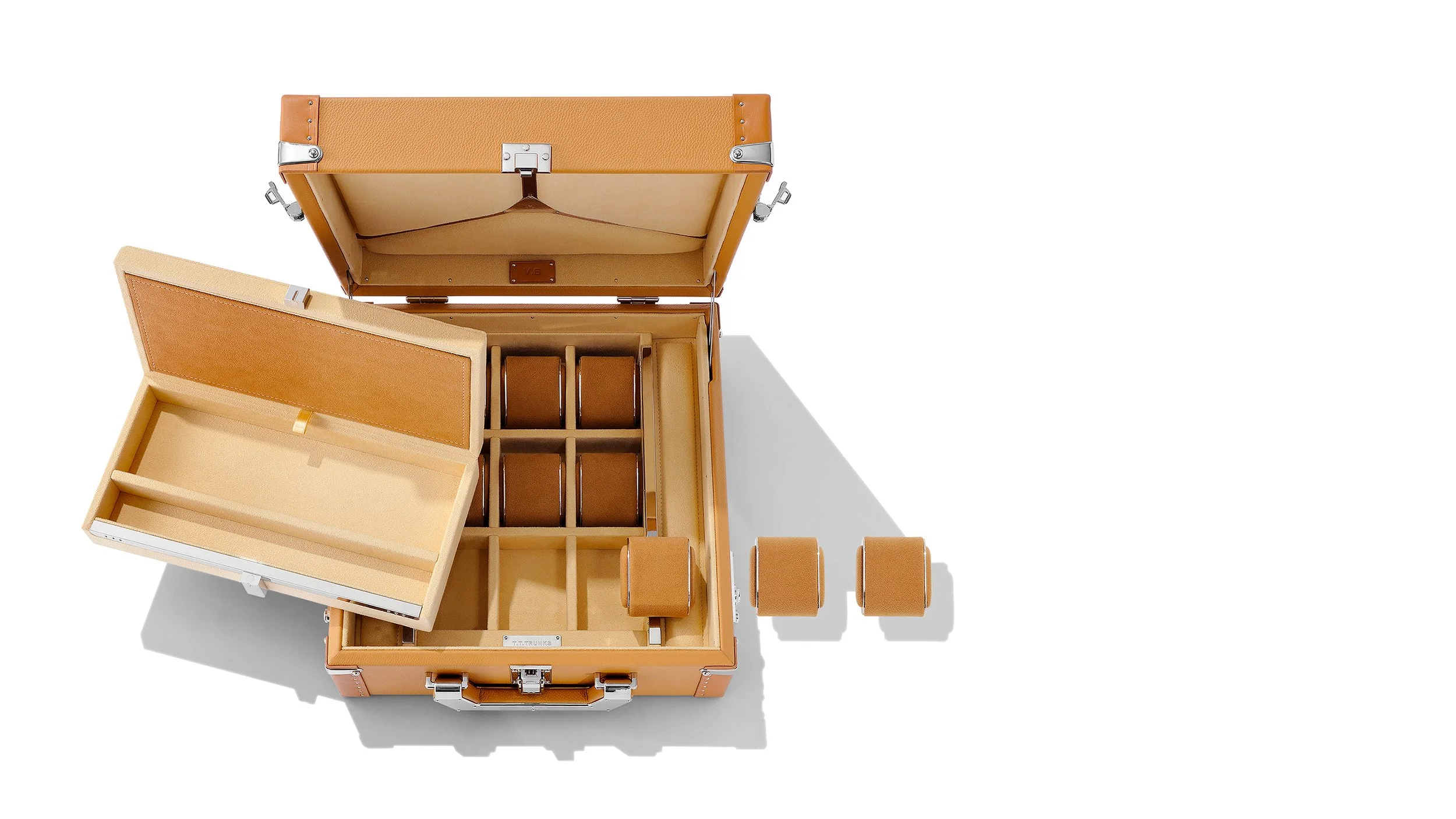 Malle horlogère et joaillière T16 Mademoiselle Watch, coloris Camel / T16 Mademoiselle Watch watch-and-jewellery trunk, Camel colourway