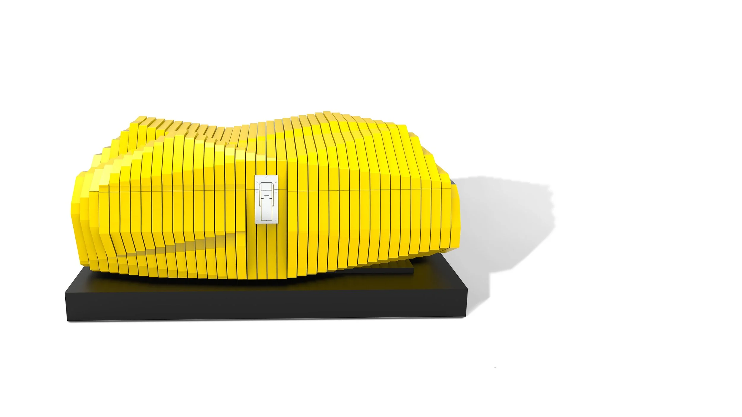 Malle paramétrique T256 Parametric T.T.Trunks, lamelles superposées, finition jaune