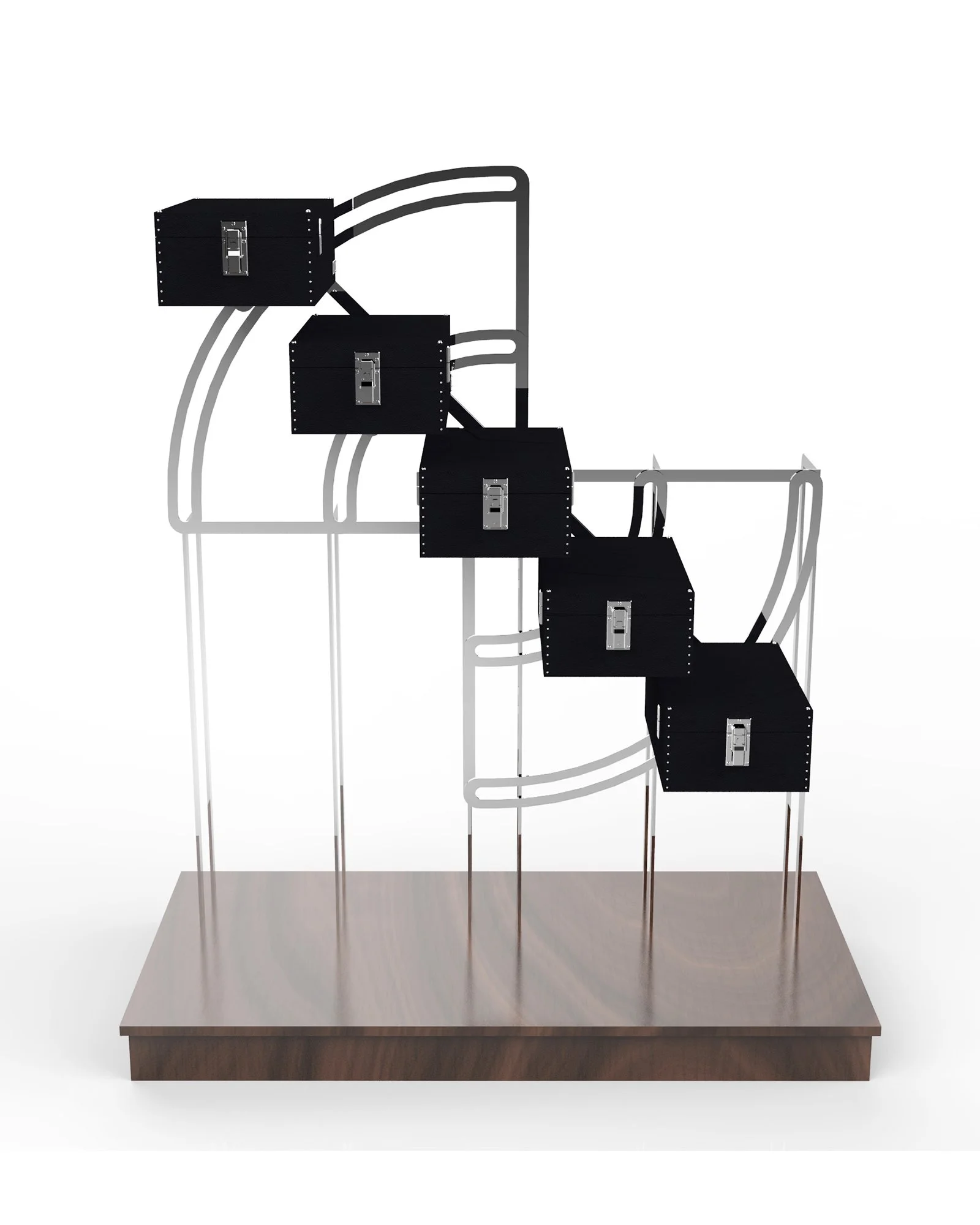 The Pendulum T.T.Trunks, pièce de mobilier à structure pendulaire