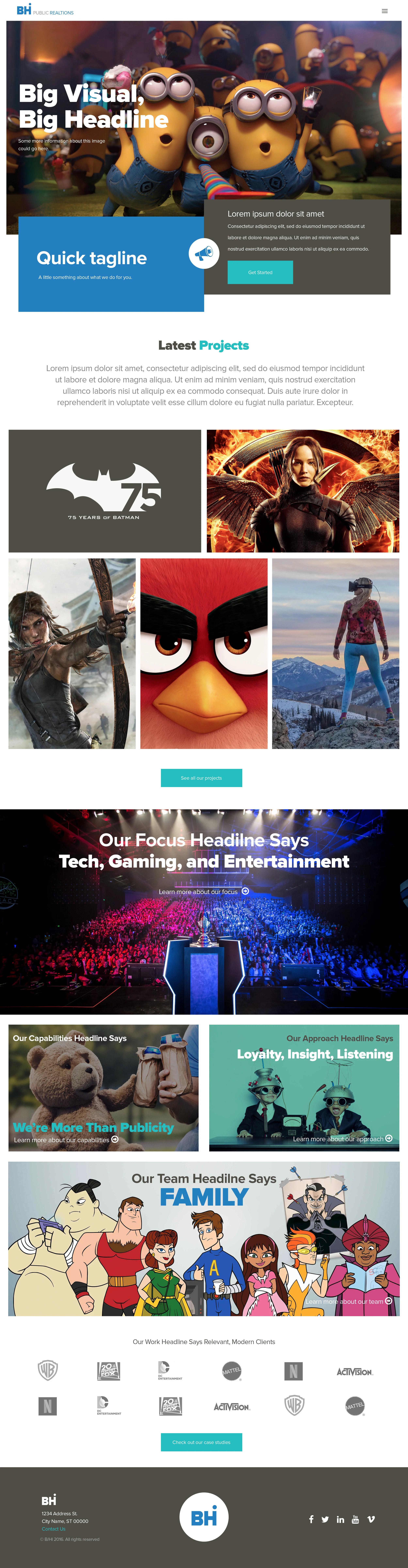 BHI website mockup