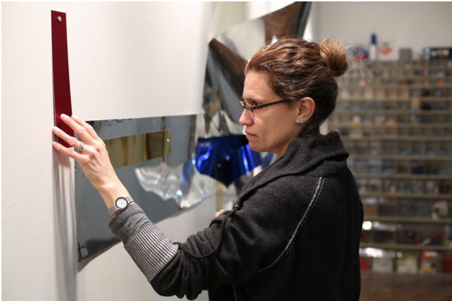 Sharon Louden in her studio, Minneapolis, MN, November, 2015. Photograph by Vinson Valega .