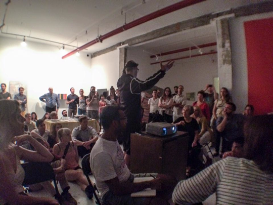 Image Caption: Bushwick Art Crit Group, artist lecture night summer 2015