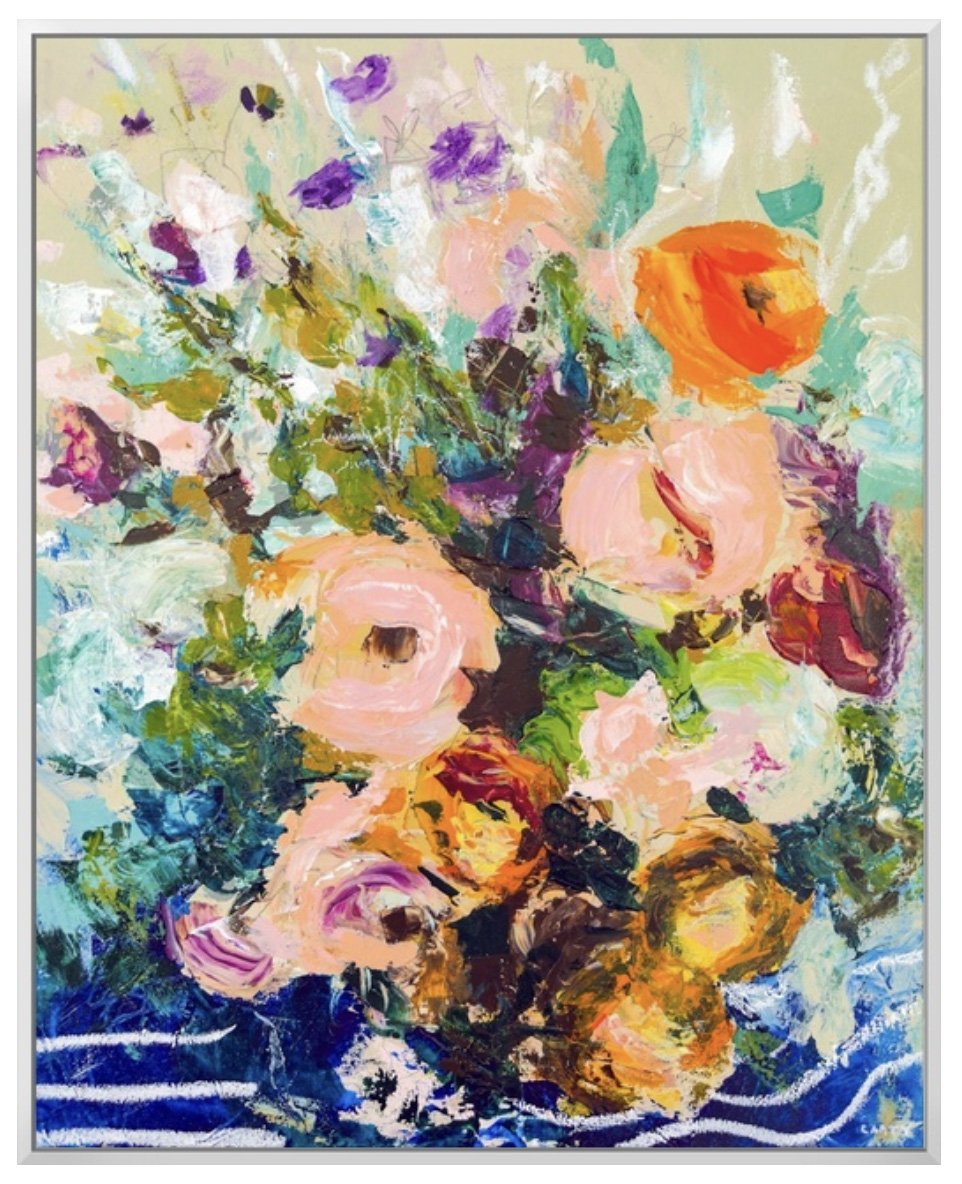 Meant for Pastries, cheerful abstract floral art print