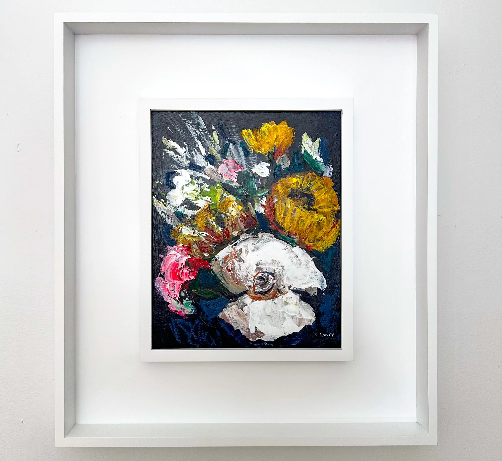 Dutch still life inspired abstract floral painting by Megan Carty