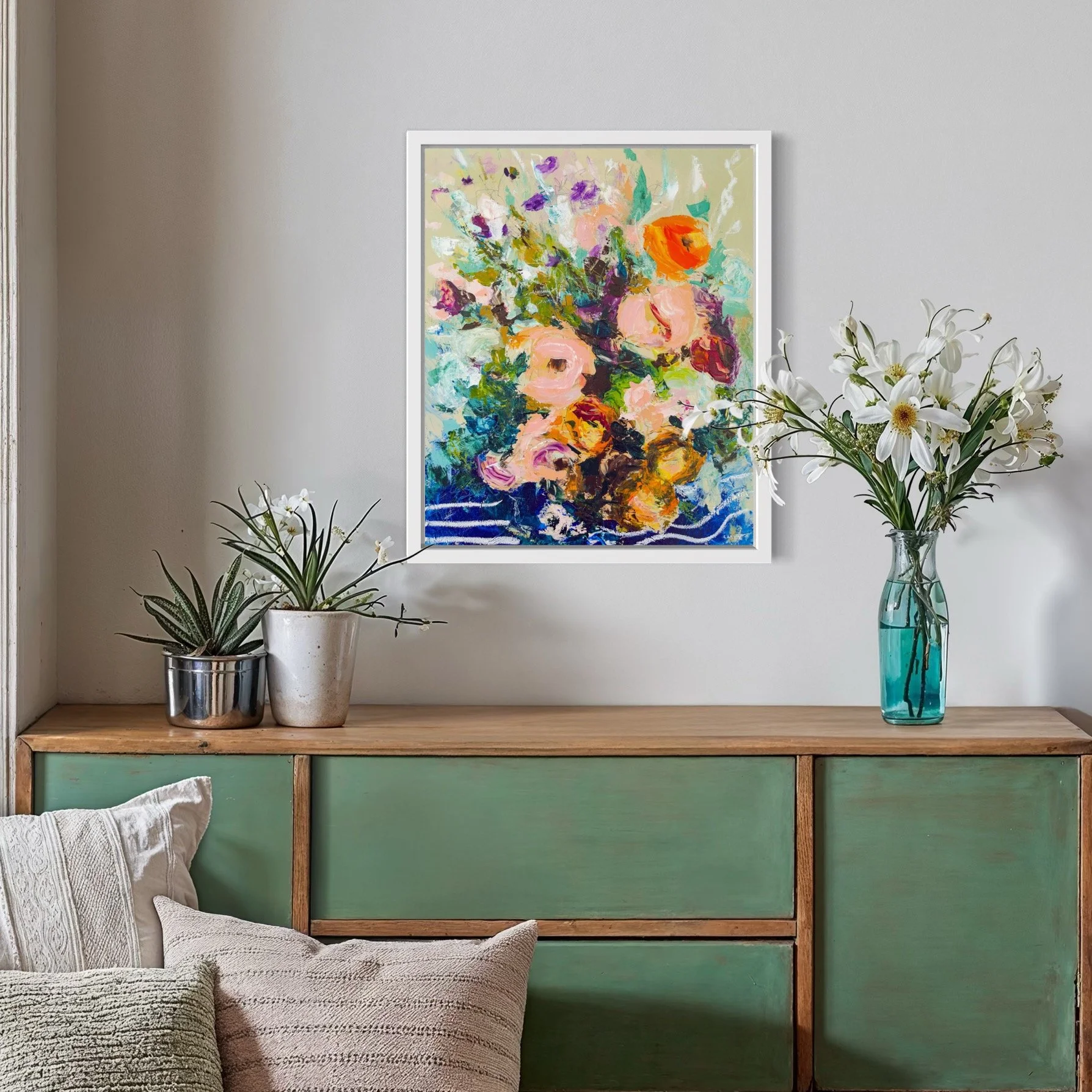 abstract floral painting with Parisian vibes by Megan Carty