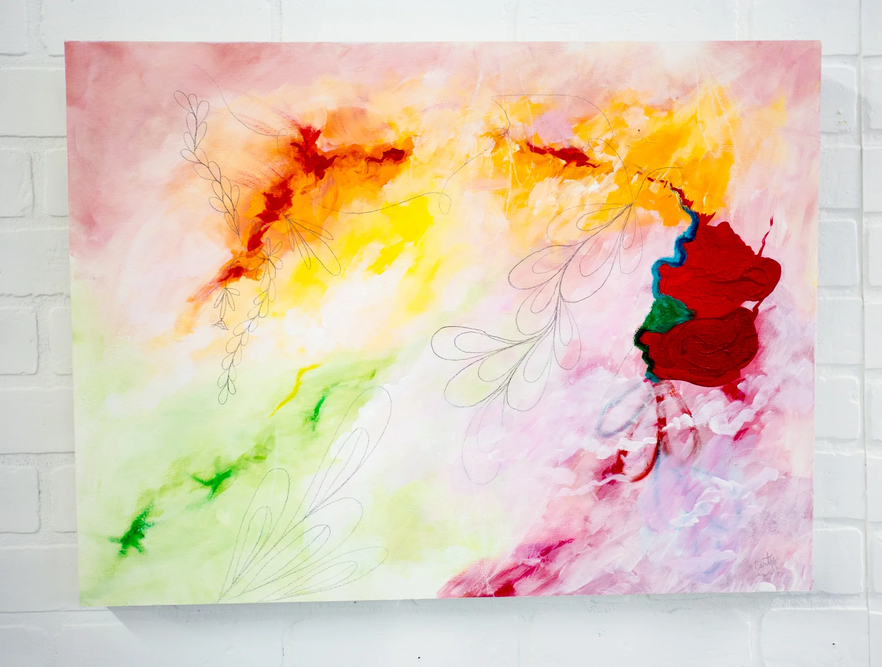 Happy abstract painting by Megan Carty