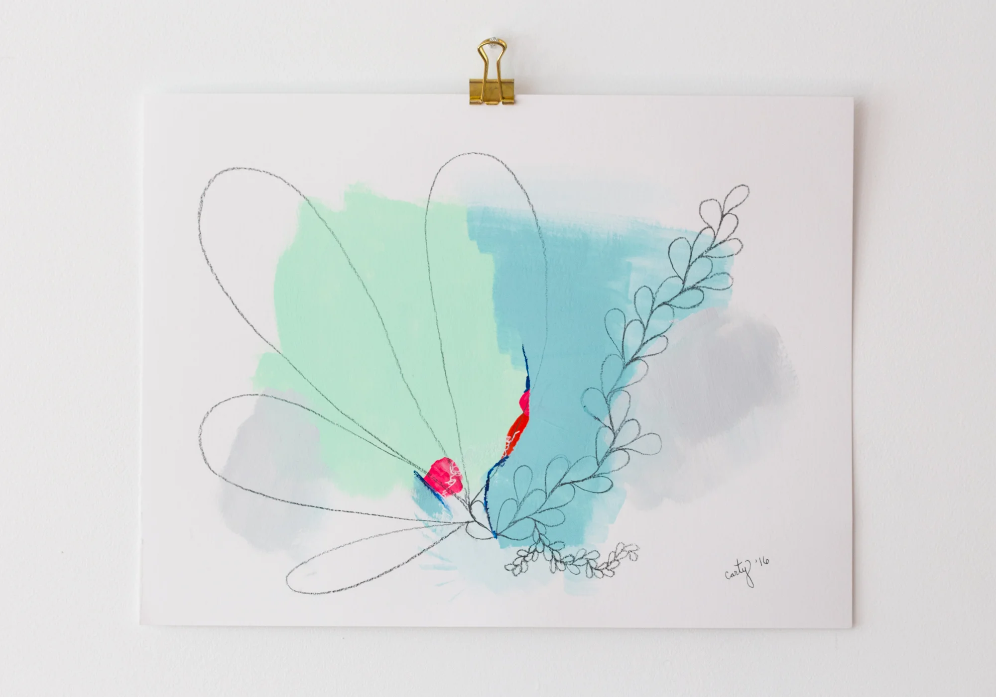 soothing blue abstract painting by Megan Carty