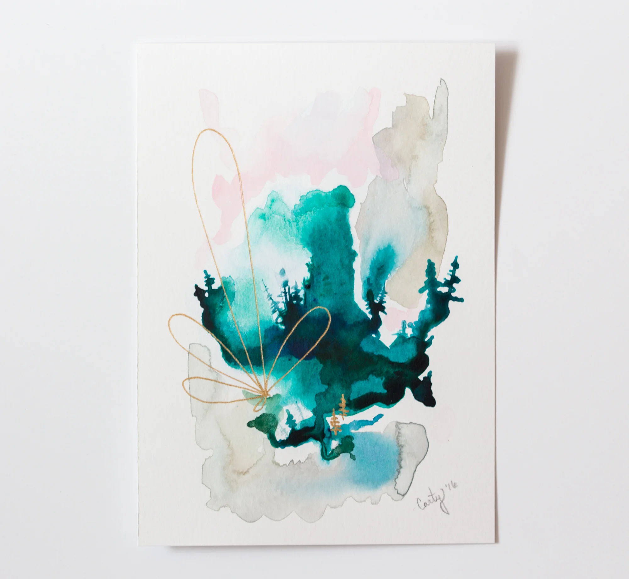 small abstract acrylic ink painting by megan carty