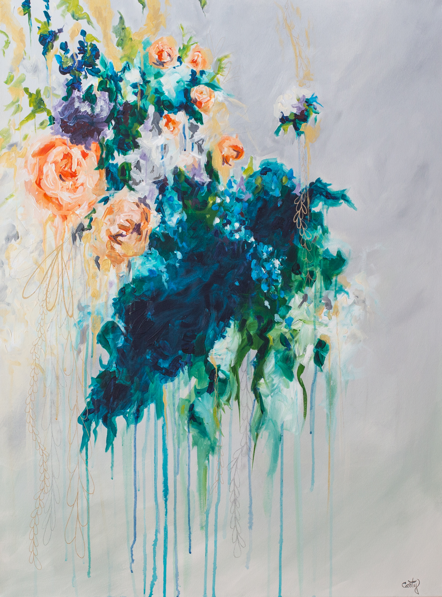 stylish floral abstract painting by Megan Carty