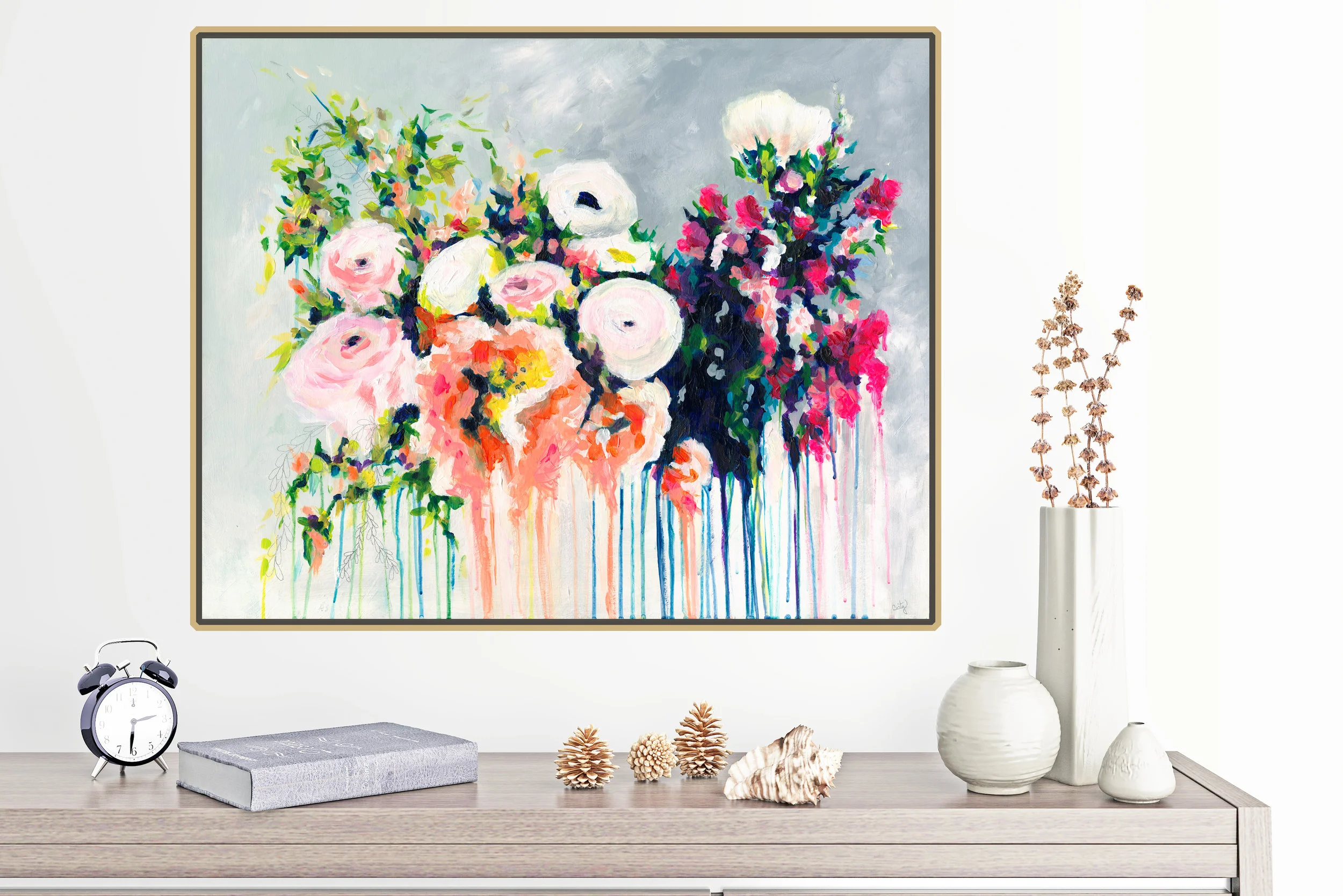 boho chic floral painting by Megan Carty