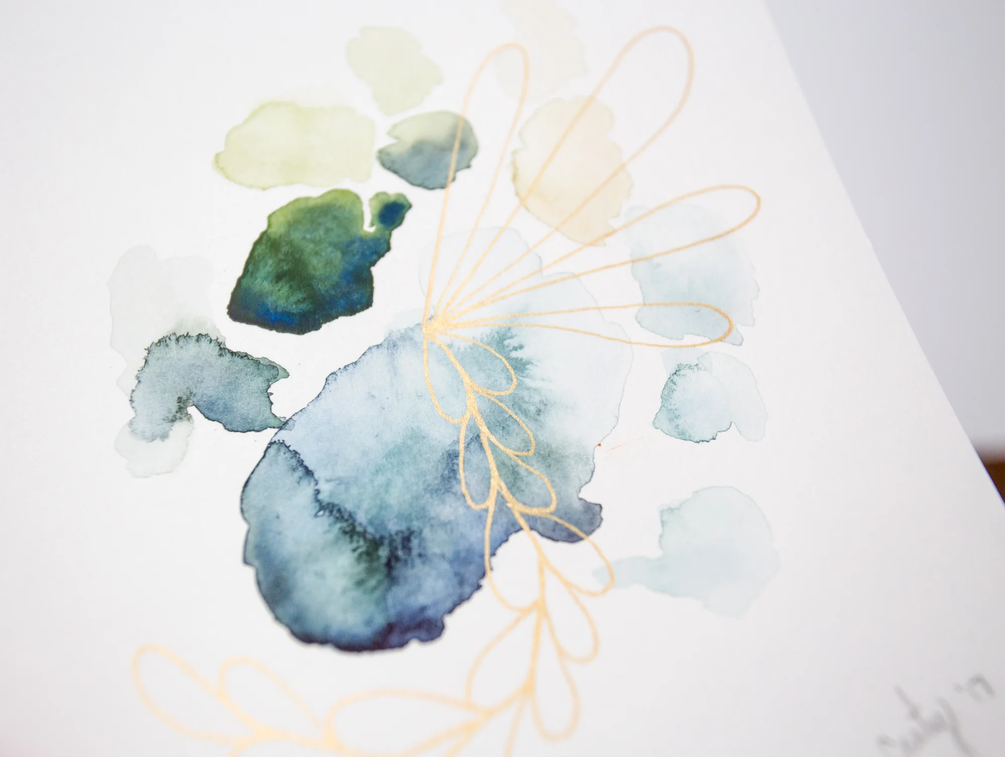 wabi sabi art, abstract watercolor painting by Megan Carty