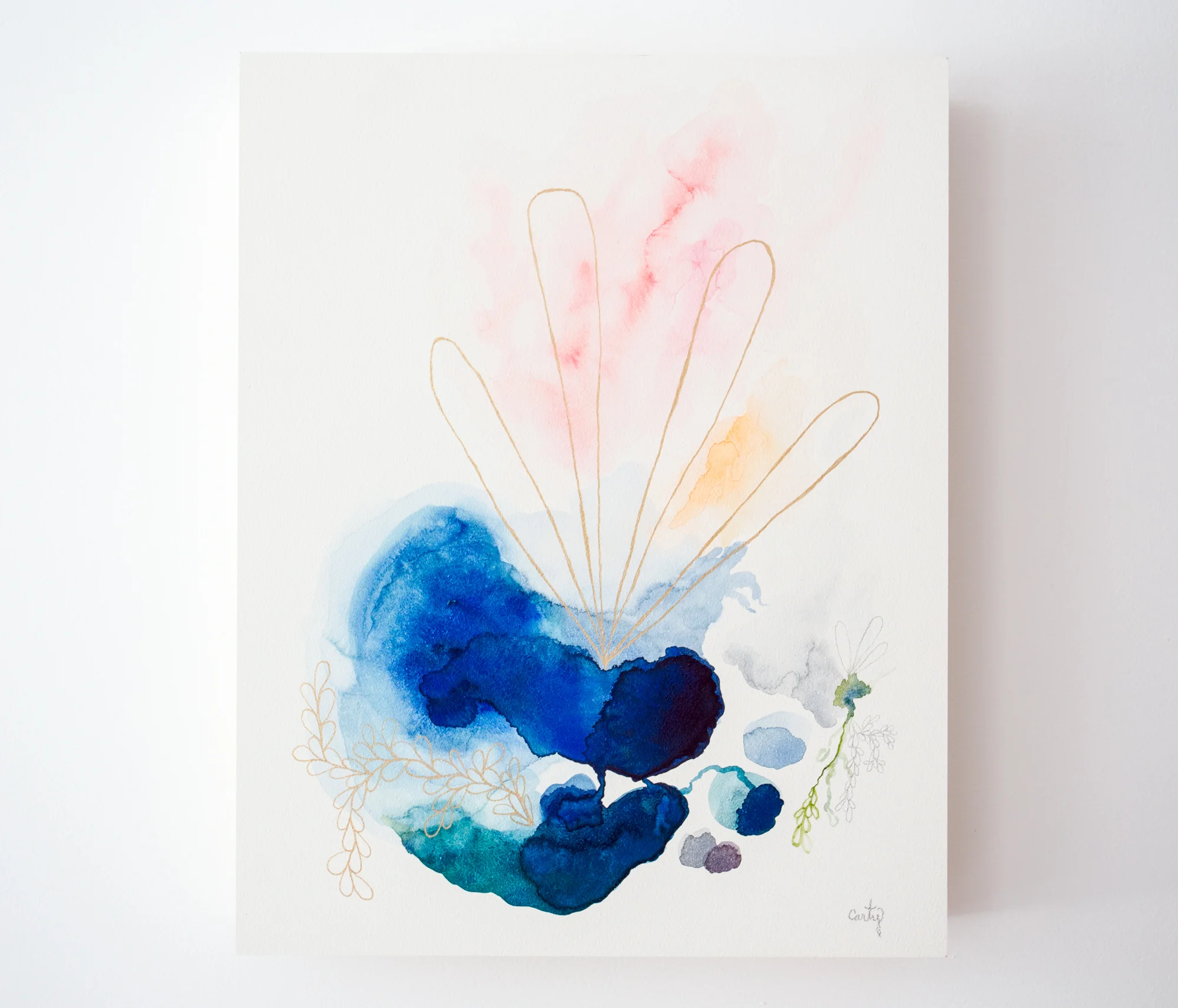 Abstract Landscape Painting in Watercolor by Megan Carty