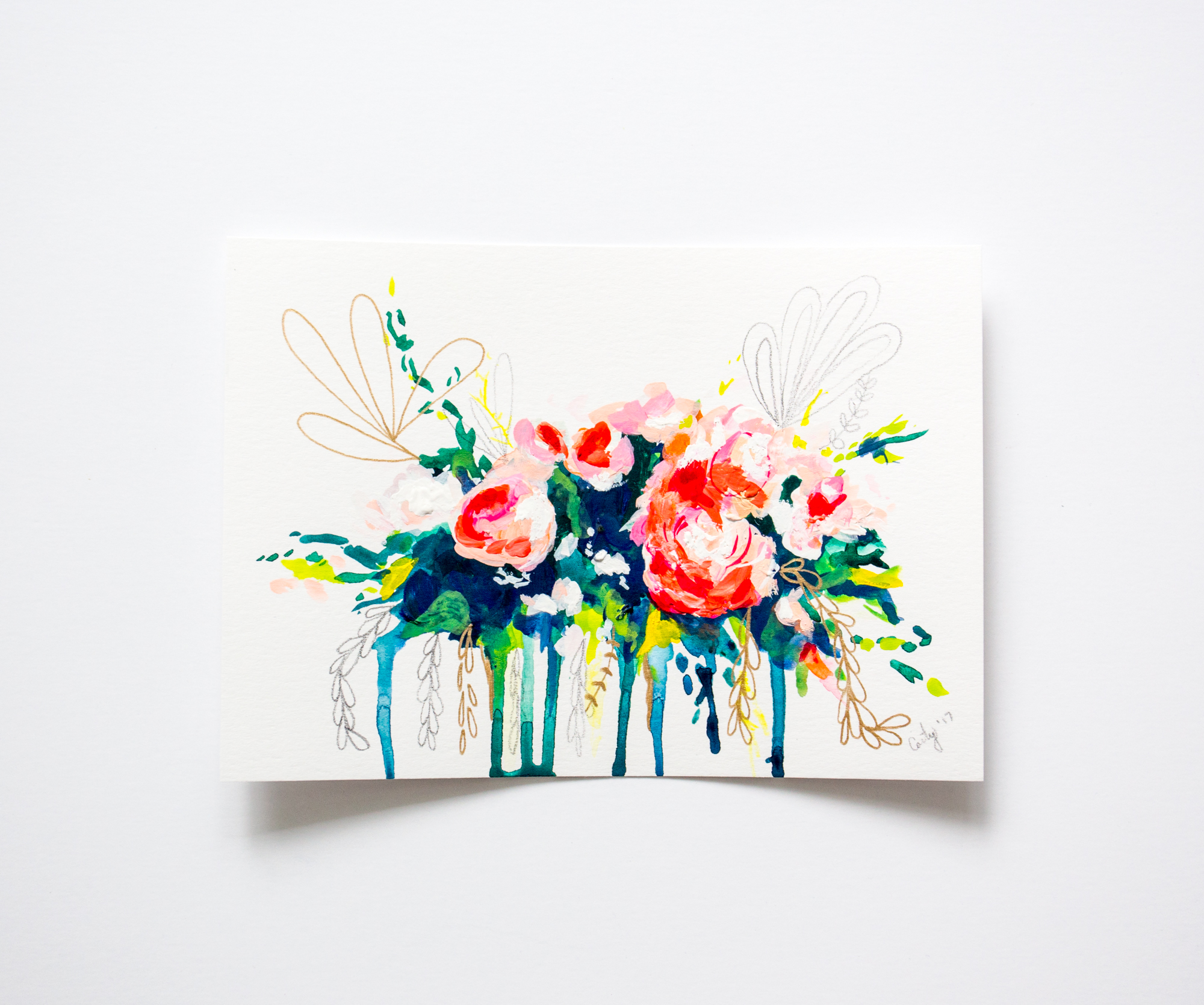 abstract floral bouquet painting by Megan Carty