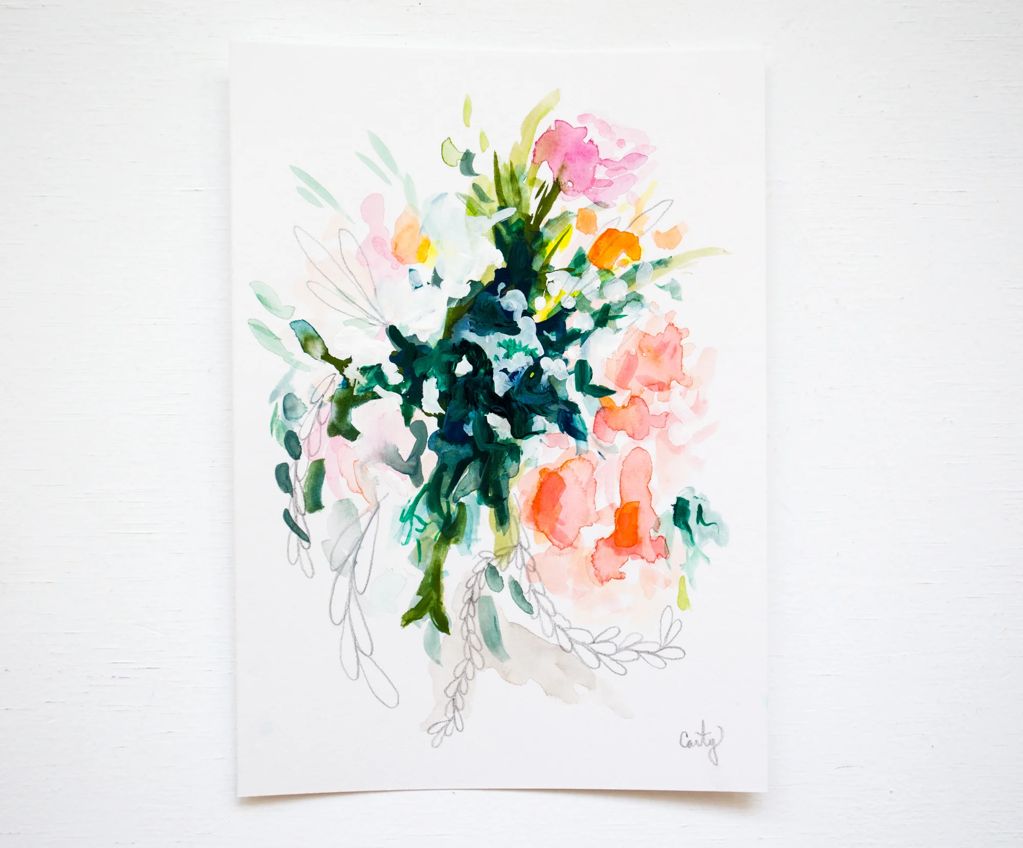 abstract floral painting by Megan Carty