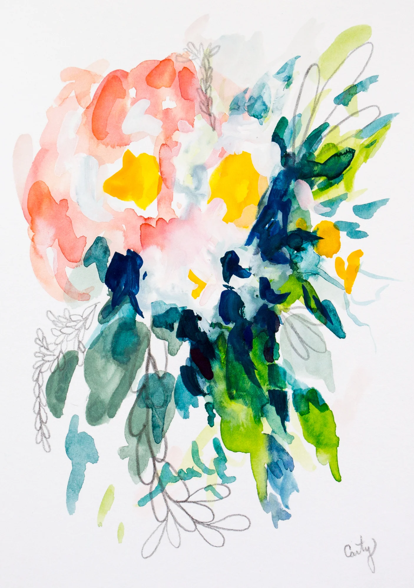 abstract floral painting by Megan Carty