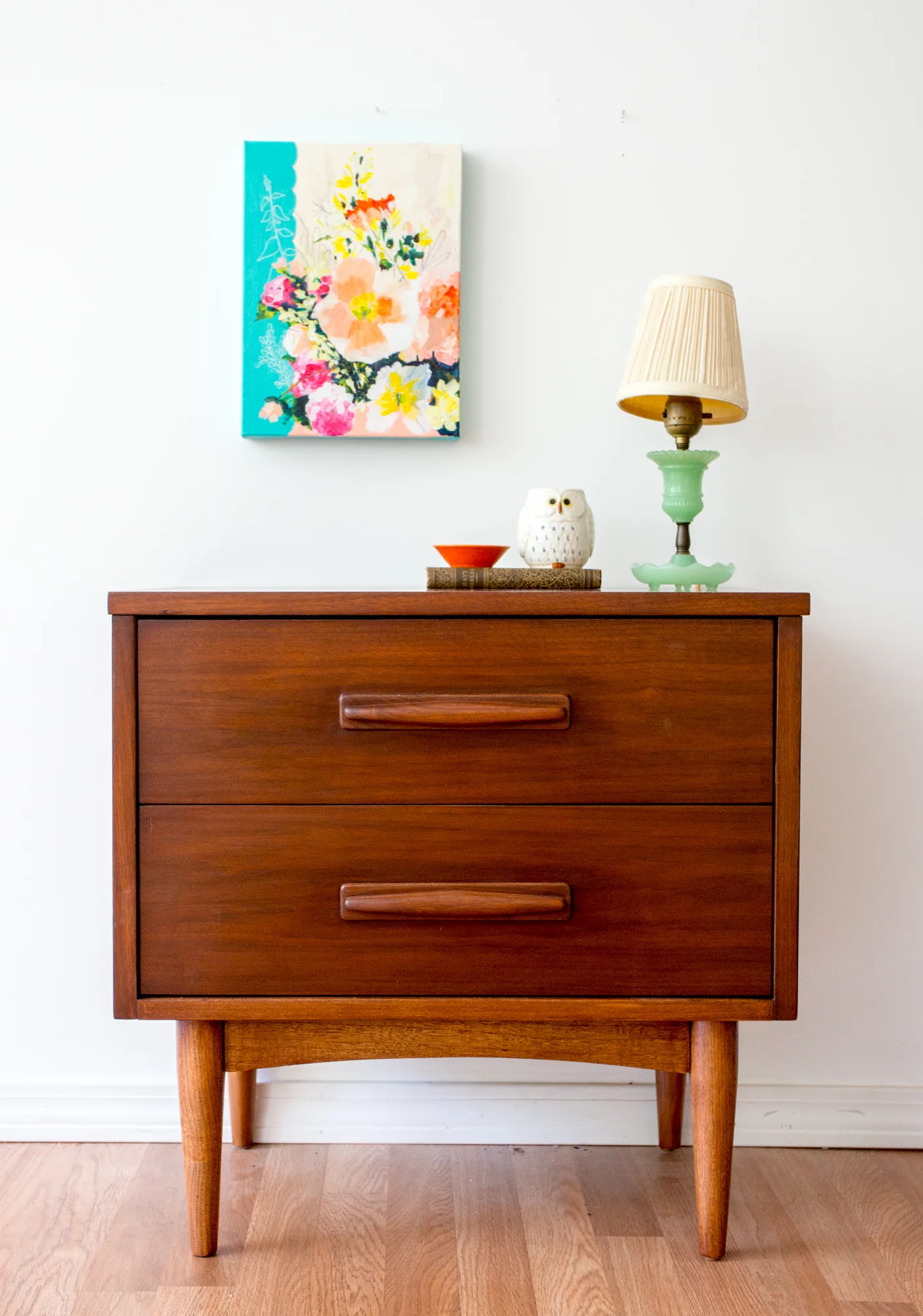 vintage style abstract floral painting by Megan Carty