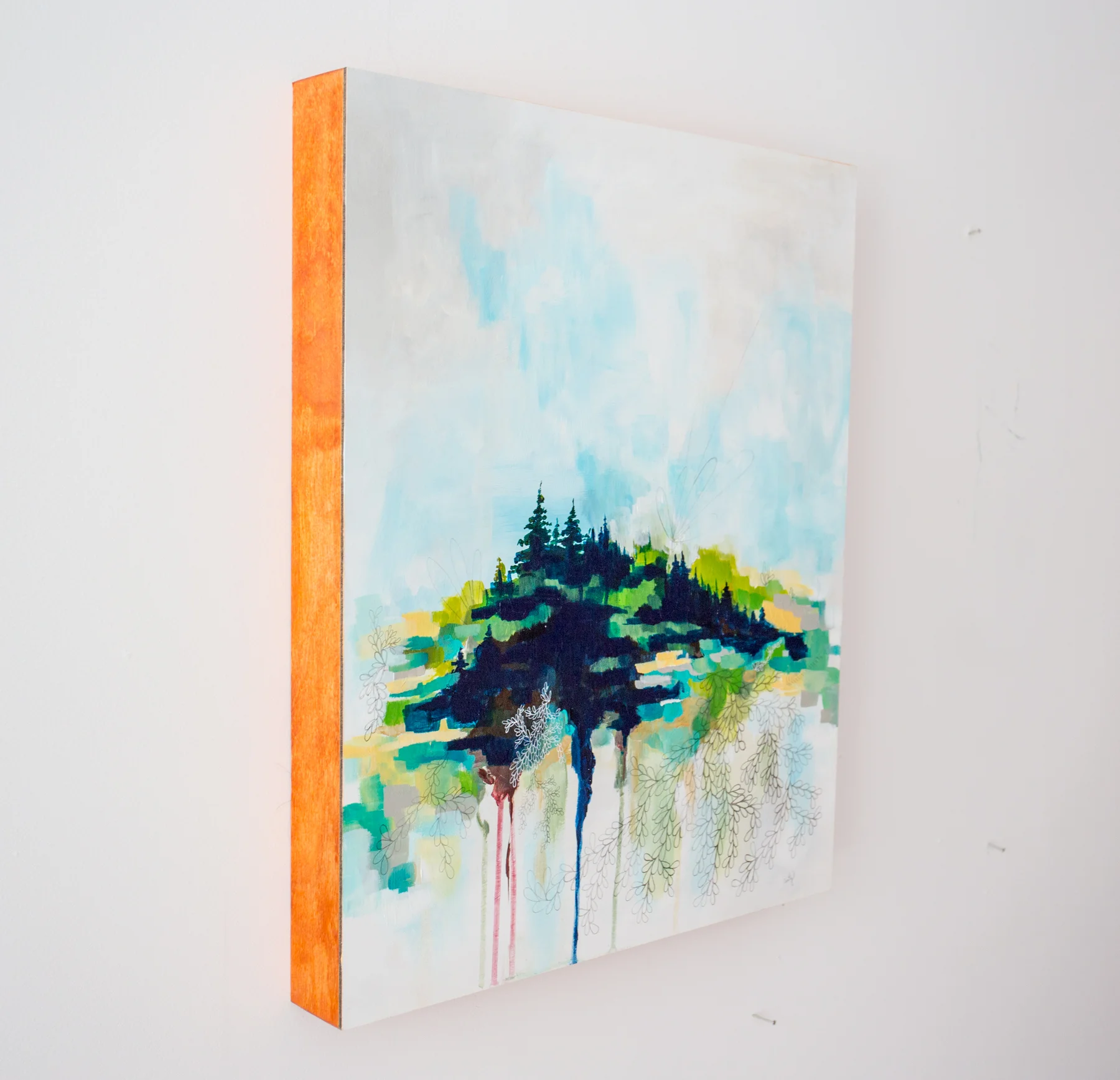 Maine abstract landscape painting by Megan Carty, Maine painting, island painting