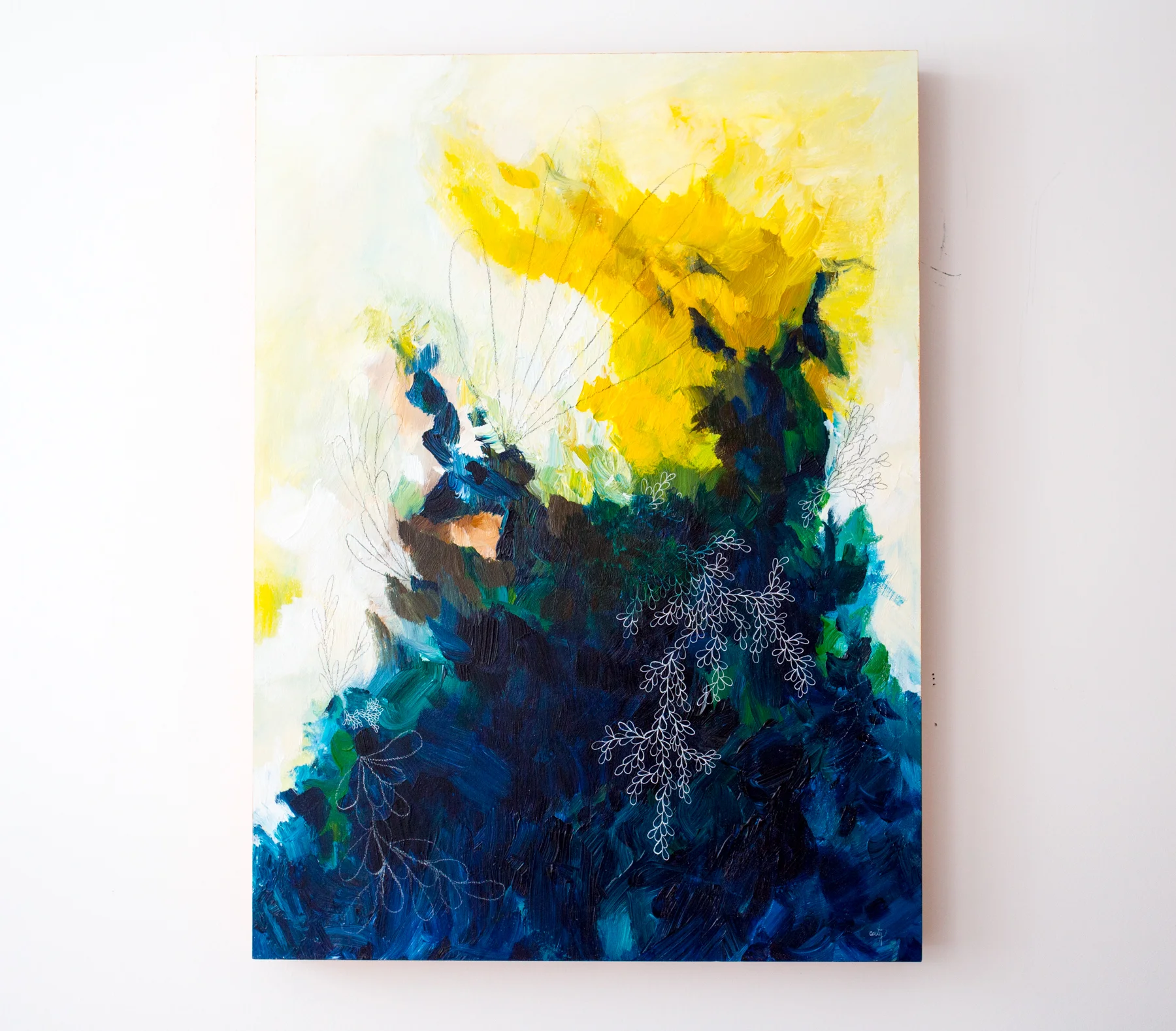 Maine painting, new england abstract seascape painting by Megan Carty