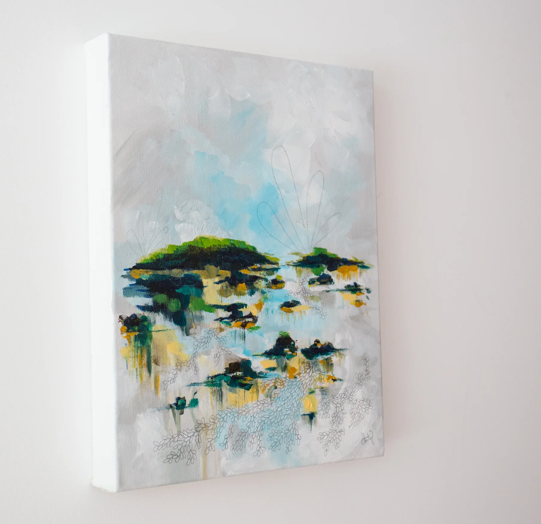abstract landscape painting, maine seascape by Megan Carty